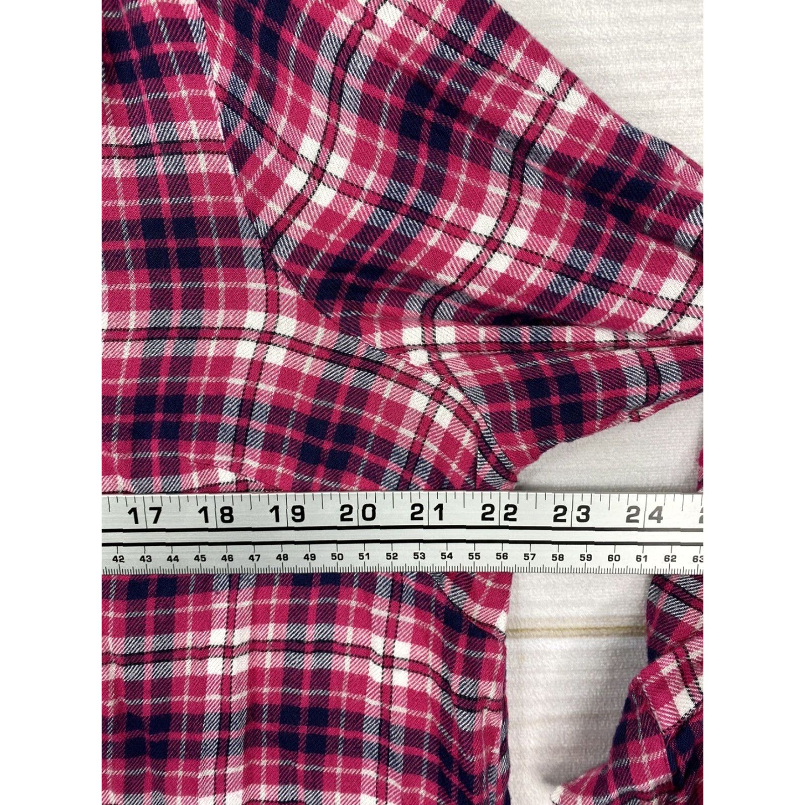 Vintage Lane Bryant Top Womens 14 Pink Plaid Rayon Flannel Button-Up Shirt Long Sleeve Collared Heather Pink Womens 14 Lane Bryant Size XL / US 12-14 / IT 48-50 - 6 Thumbnail