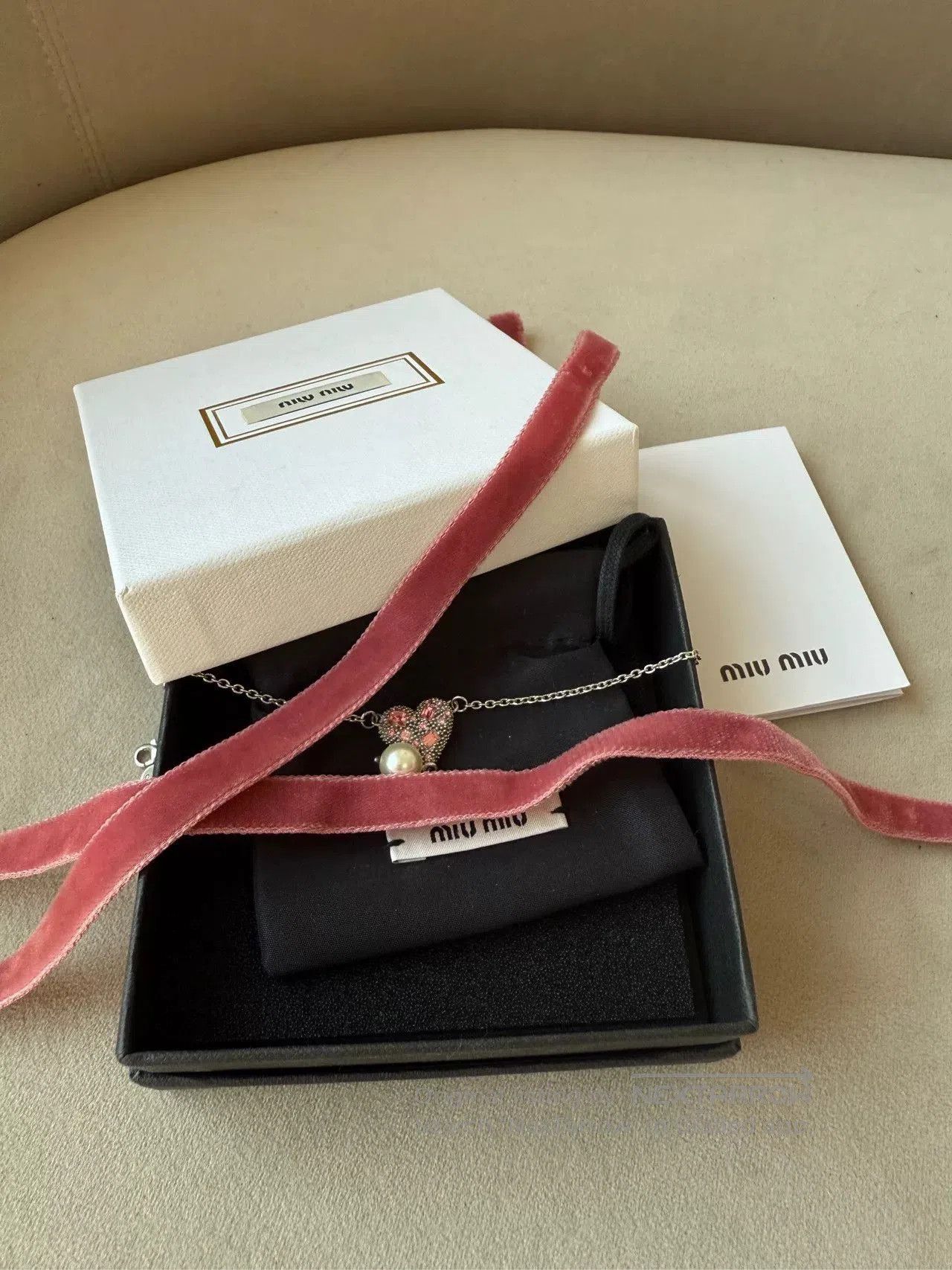 Miu Miu Miu Miu Velvet Heart Diamond Bracelet. Size ONE SIZE - 2 Thumbnail