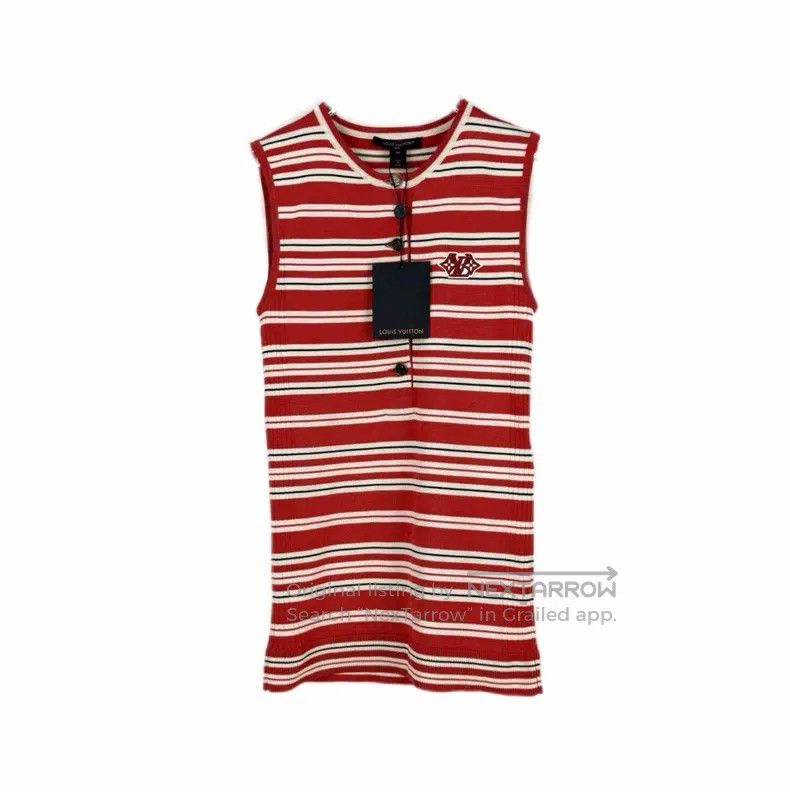 Louis Vuitton Red stripe badge logo mulberry silk vest