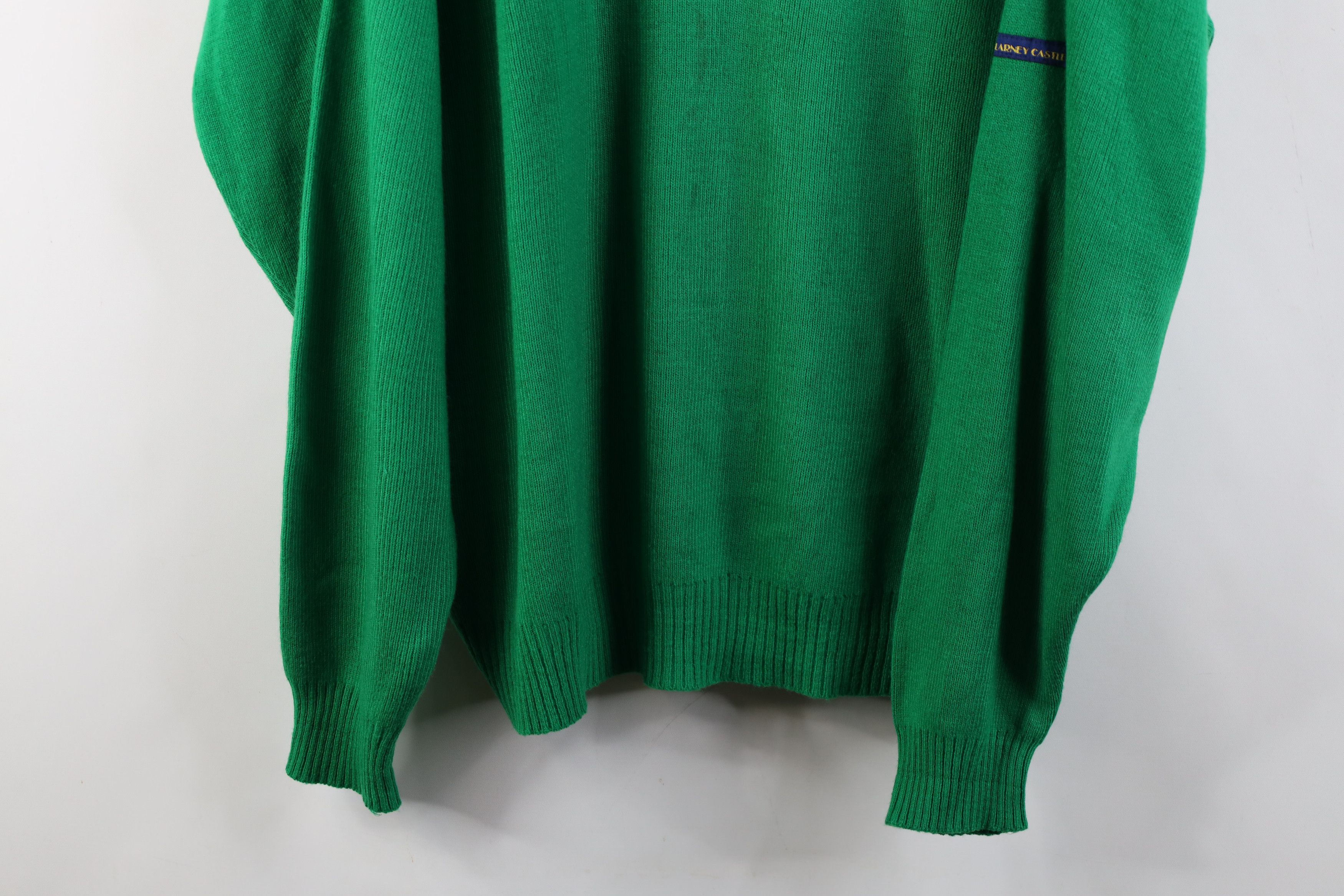Vintage Vintage 90s Ireland Ribbed Knit V-Neck Sweater Kelly Green Size US XXL / EU 58 / 5 - 3 Thumbnail