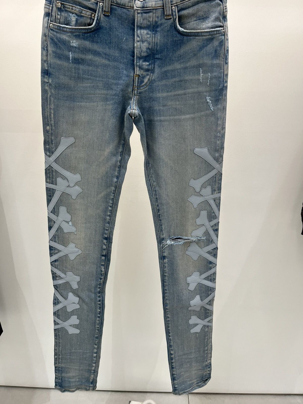 image of Amiri Is Exclusive Bones Jeans in Indigo, Men's (Size 36)