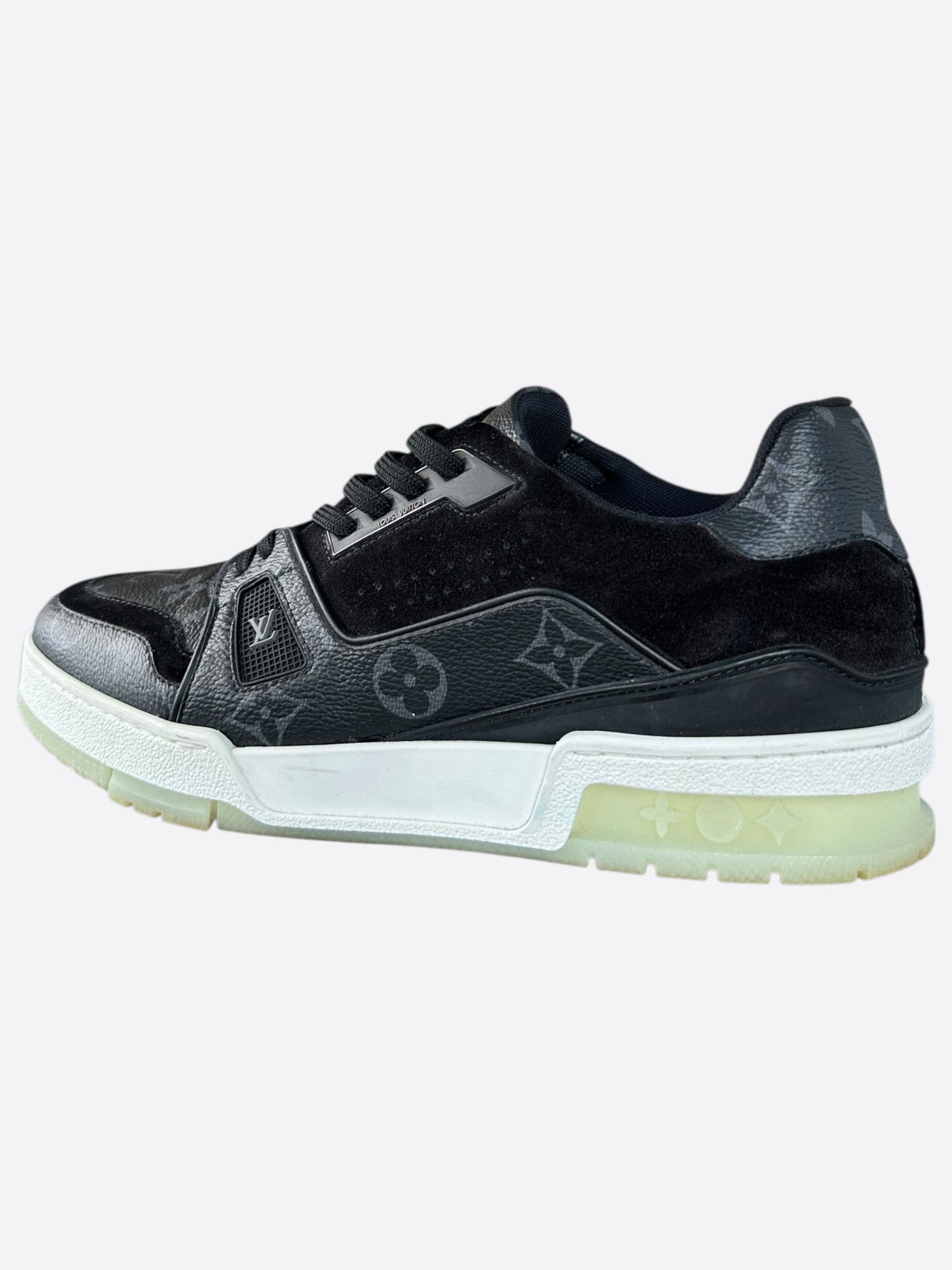 Louis Vuitton Louis Vuitton Black Monogram Eclipse Suede Trainers Size US 7 / EU 40 - 3 Thumbnail