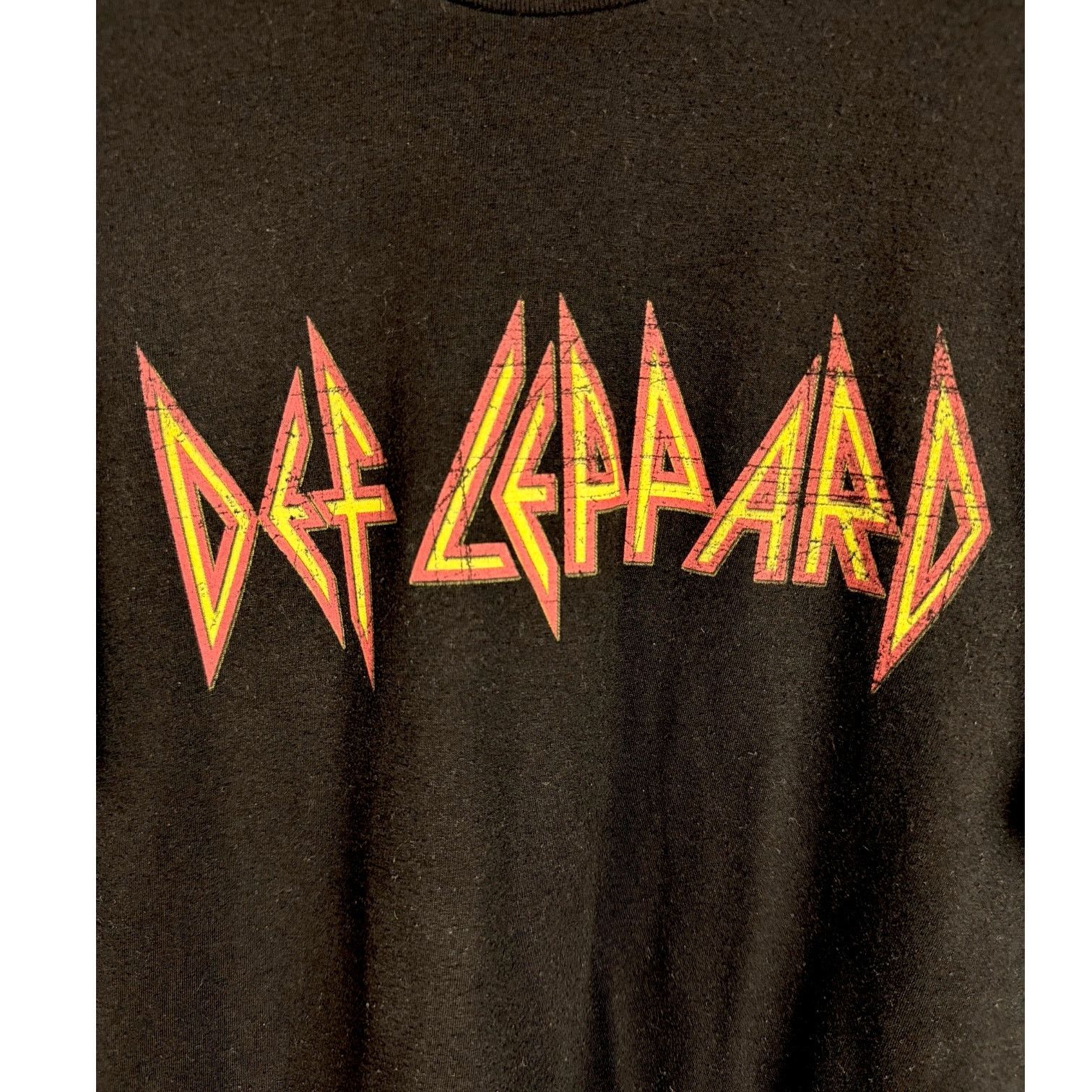 Def Leppard Men's Def Leppard Retro Black Classic Logo T-Shirt - Large Size US L / EU 52-54 / 3 - 2 Thumbnail