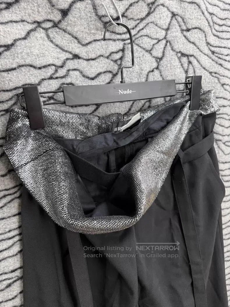 Ann Demeulemeester Ann Demeulemeester Silver Crow Feathers Flap Wool Belted T Size US 36 / EU 52 - 2 Thumbnail