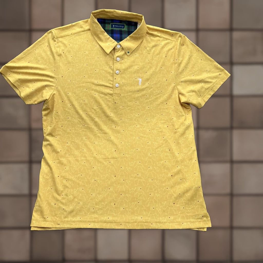 Vintage William Murray Polo Shirt Mens Large Yellow Geometric Performance Golf Stretch Polo Shirt Mens Large Yellow Geometric Pattern Golf Size US L / EU 52-54 / 3 - 1 Thumbnail