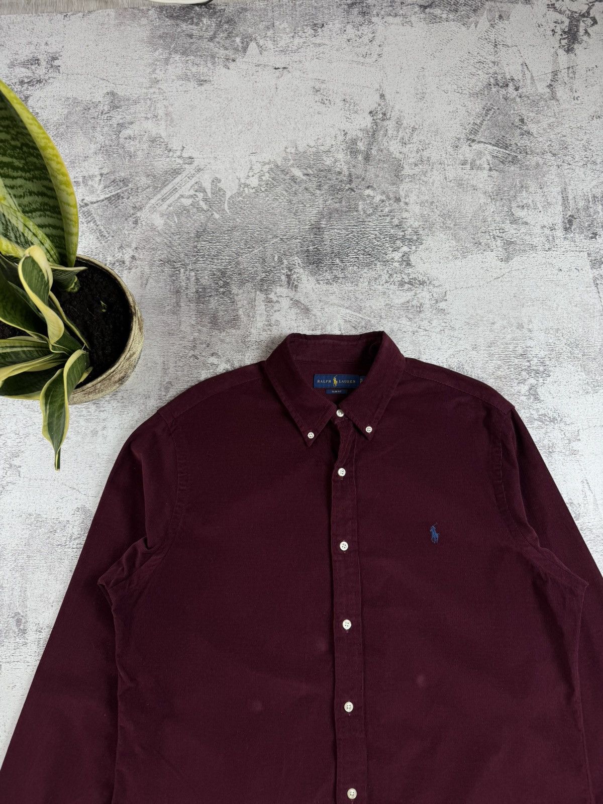 Polo Ralph Lauren Polo Ralph Velour Corduroy Cherry Button Longsleeve Shirt Size US XL / EU 56 / 4 - 5 Thumbnail