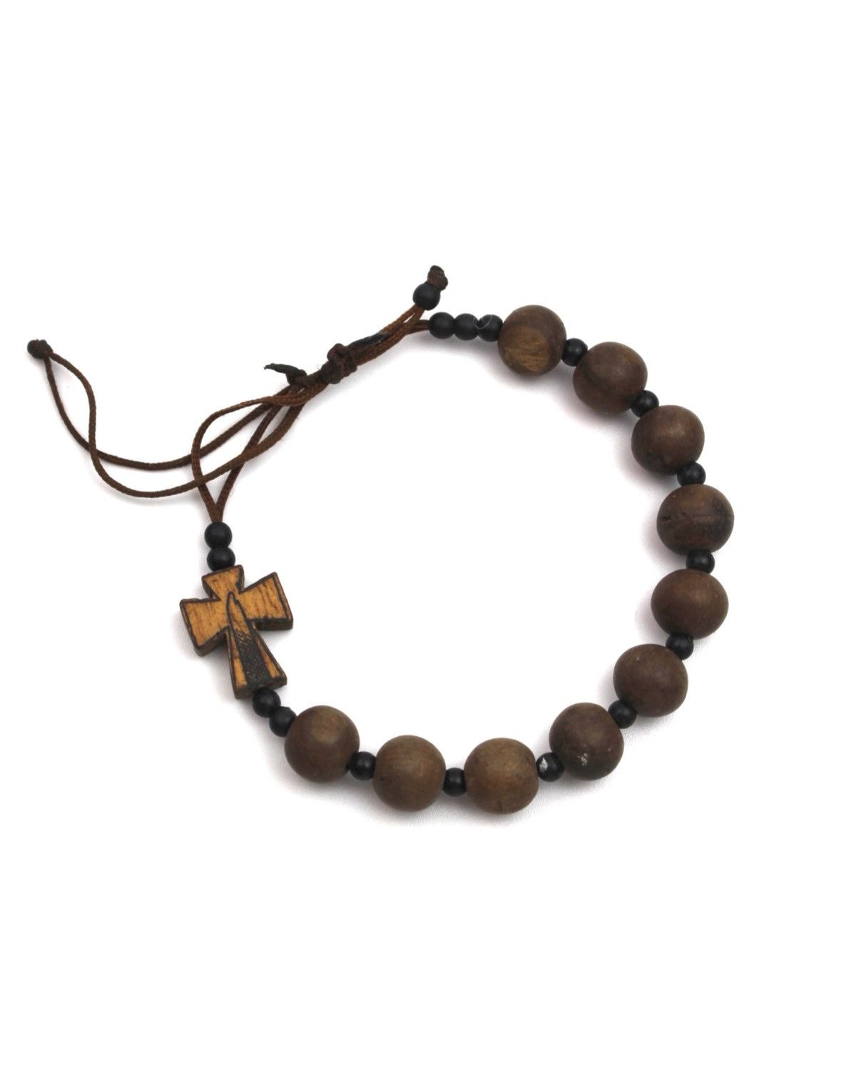 If Six Was Nine 2000S JAPANESE MADE WOOD CROSS BEADED CORD BRACELET Size ONE SIZE - 1 Thumbnail