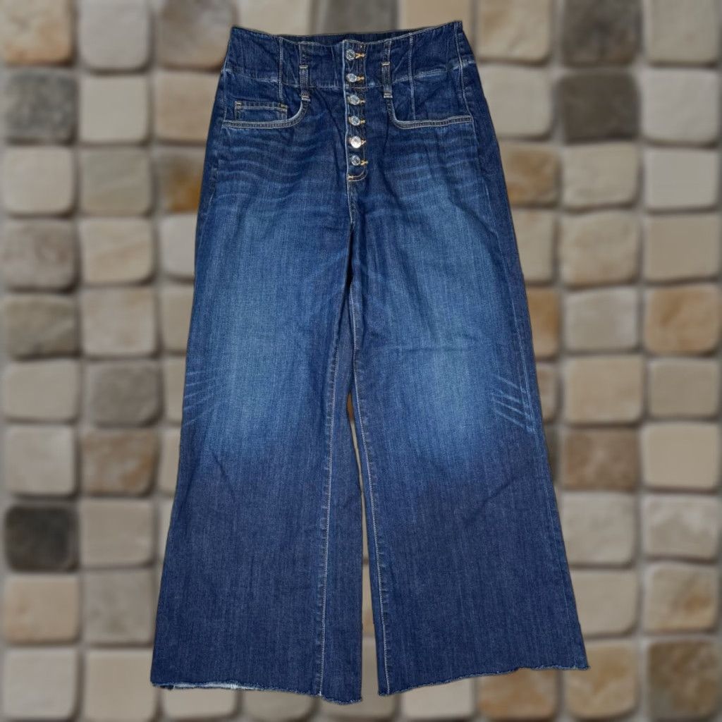 Veronica Beard VERONICA BEARD Rosanna 13 Corset Wide-Leg Denim Jeans Womens 27 Blue 27x26 Vintage No Size 4XL / US 24-26 - 1 Thumbnail