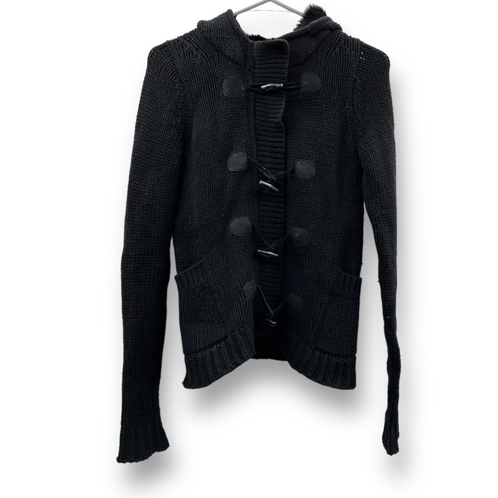 Theory Theory Wool Cashmere Rabbit Fur Black Knit Toggle Sweater Size XS / US 0-2 / IT 36-38 - 1 Thumbnail