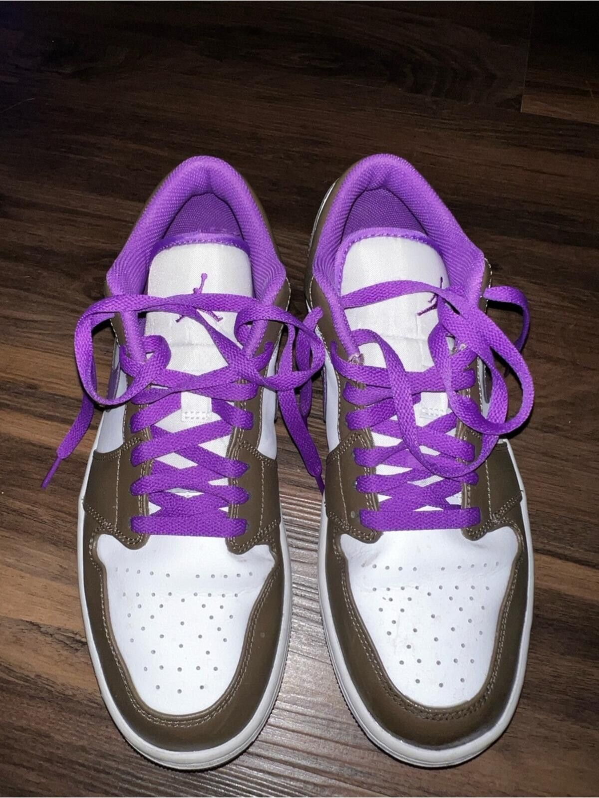 Jordan Brand Air Jordan 1 Low | Men’s Size 10 Brown, White & Purple Check Size US 10 / EU 43 - 3 Thumbnail