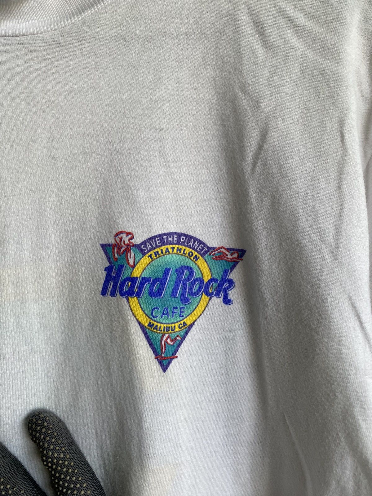 Hard Rock Cafe Vintage 90s Hard Rock Cafe Malibu Triathlon Save the Planet Size US M / EU 48-50 / 2 - 7 Thumbnail