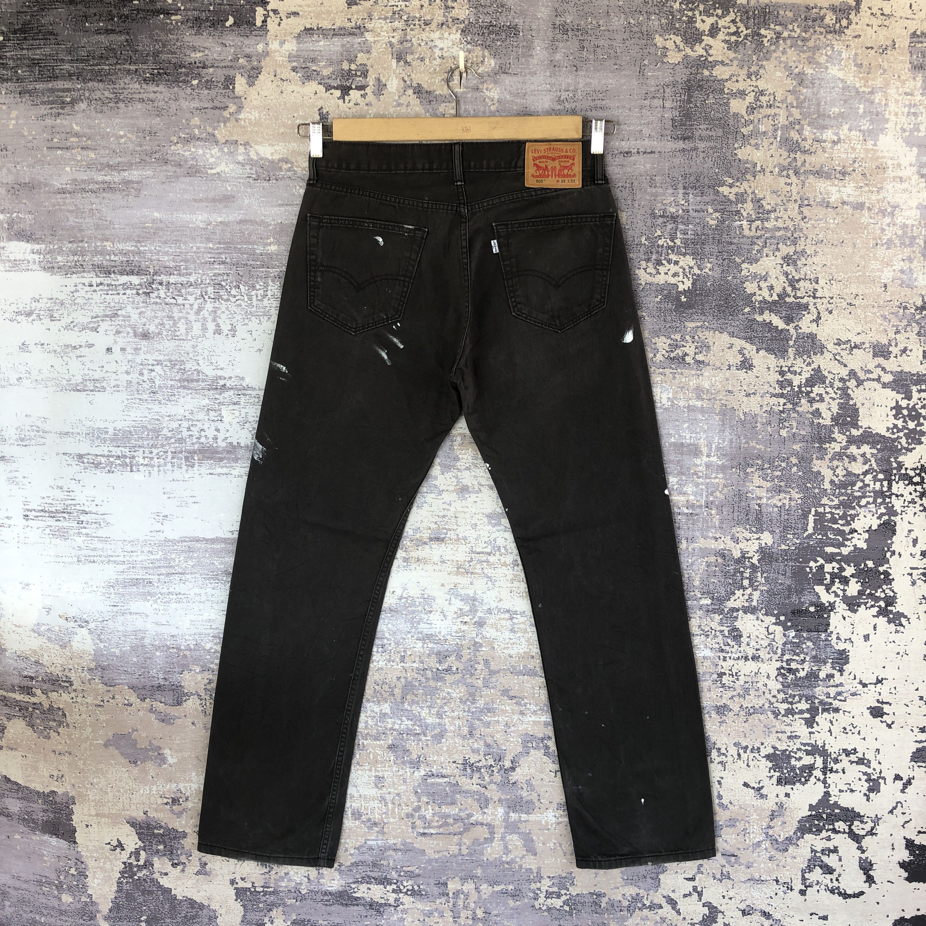 Jean Vintage Levis 505 Paint Splatter Jeans Levi's Black Denim Size US 32 / EU 48 - 2 Thumbnail