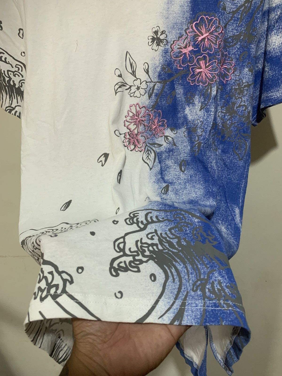 14th Addiction Japanese Wave and Flower All Over Print Tee Shirt Size US M / EU 48-50 / 2 - 6 Thumbnail