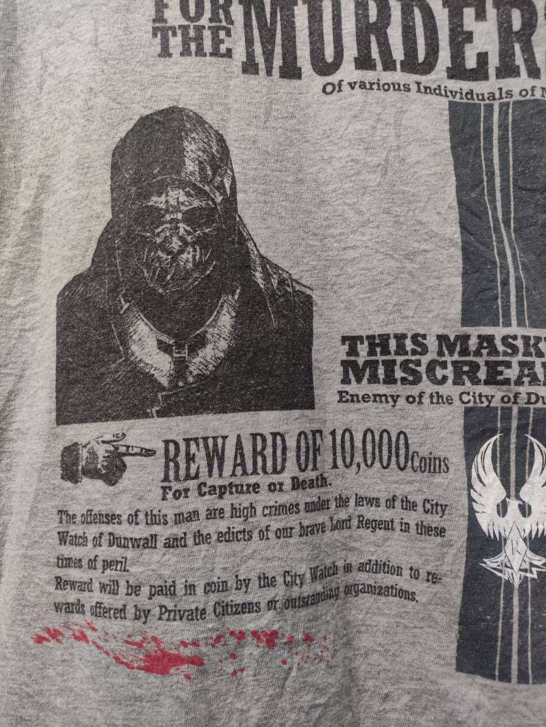 Playstation Dishonored Wanted For The Murders Gaming Promo T-Shirt Size US XL / EU 56 / 4 - 4 Thumbnail