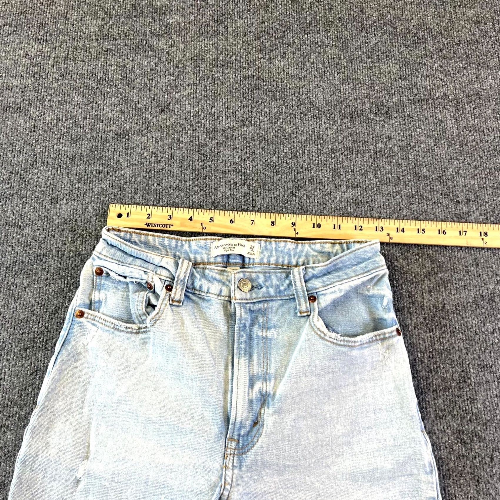 Abercrombie & Fitch Abercrombie & Fitch Curve Love Jeans Womens 27/4 Blue Denim High Rise Skinny Leg Size 27" / US 4 / IT 40 - 3 Thumbnail