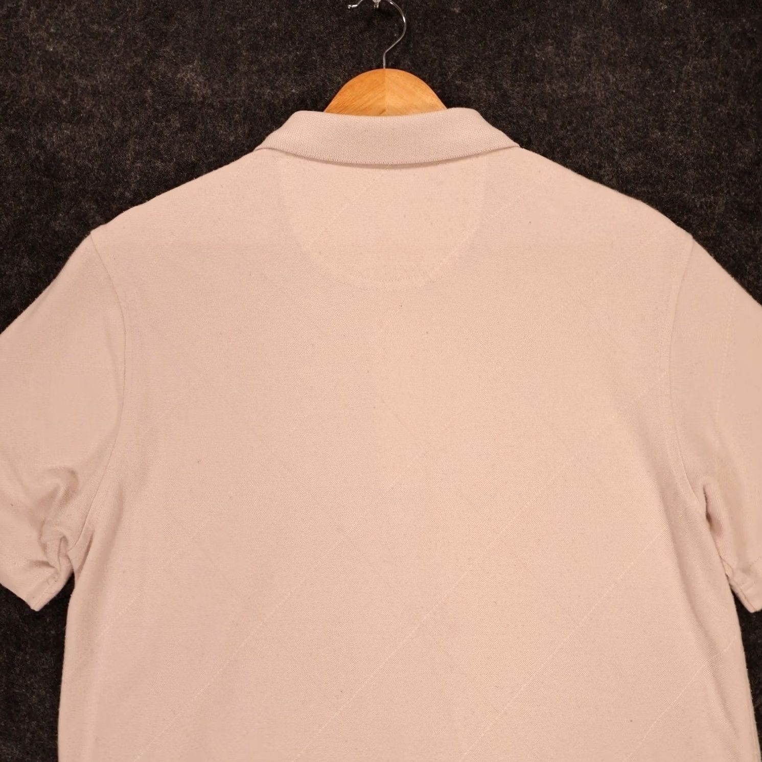 Van Heusen Van Heusen Polo Shirt Mens S Tan Short Sleeve Argyle Texture Button Size US S / EU 44-46 / 1 - 4 Thumbnail