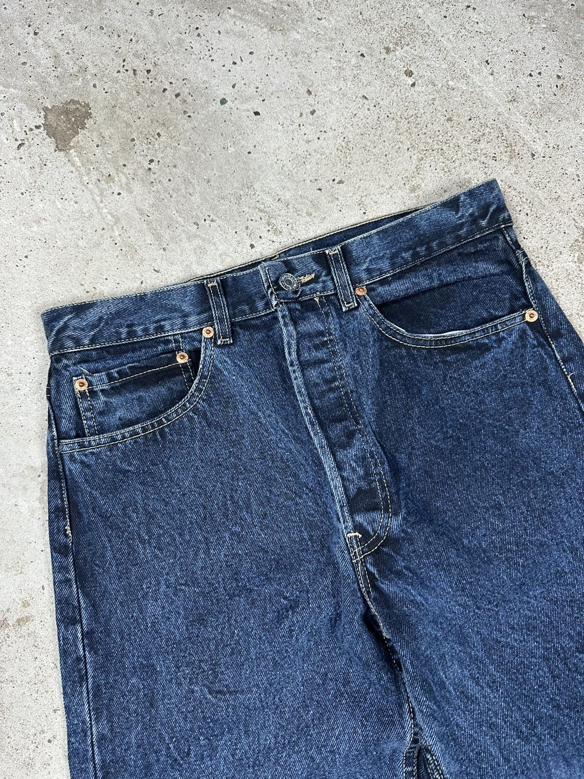Levi's × Vintage Vintage 90s Levi’s 501 Washed Navy Denim Pants Jeans Size US 30 / EU 46 - 7 Thumbnail