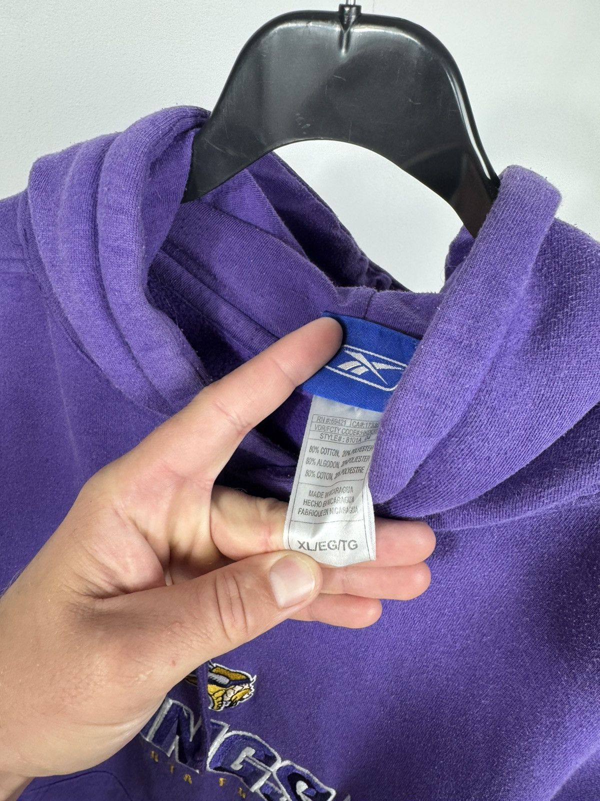 Reebok Vintage Reebok NFL Minnesota Vikings Hoodie Sweatshirt XL Size US XL / EU 56 / 4 - 9 Thumbnail