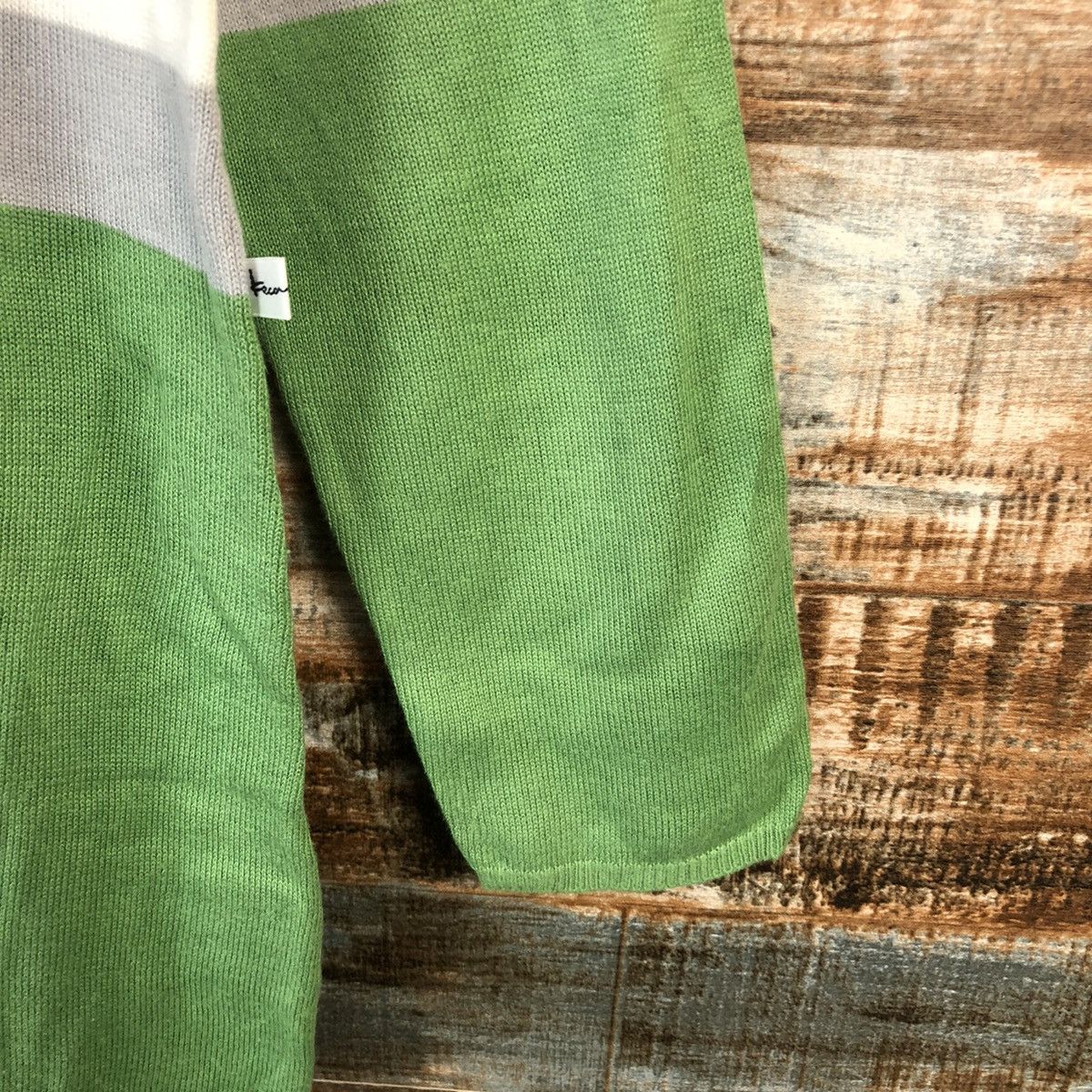 Homespun Knitwear × Japanese Brand × OVER THE STRiPES Kawa Okada Stripe Knitwear #A1253 Size L / US 10 / IT 46 - 8 Thumbnail