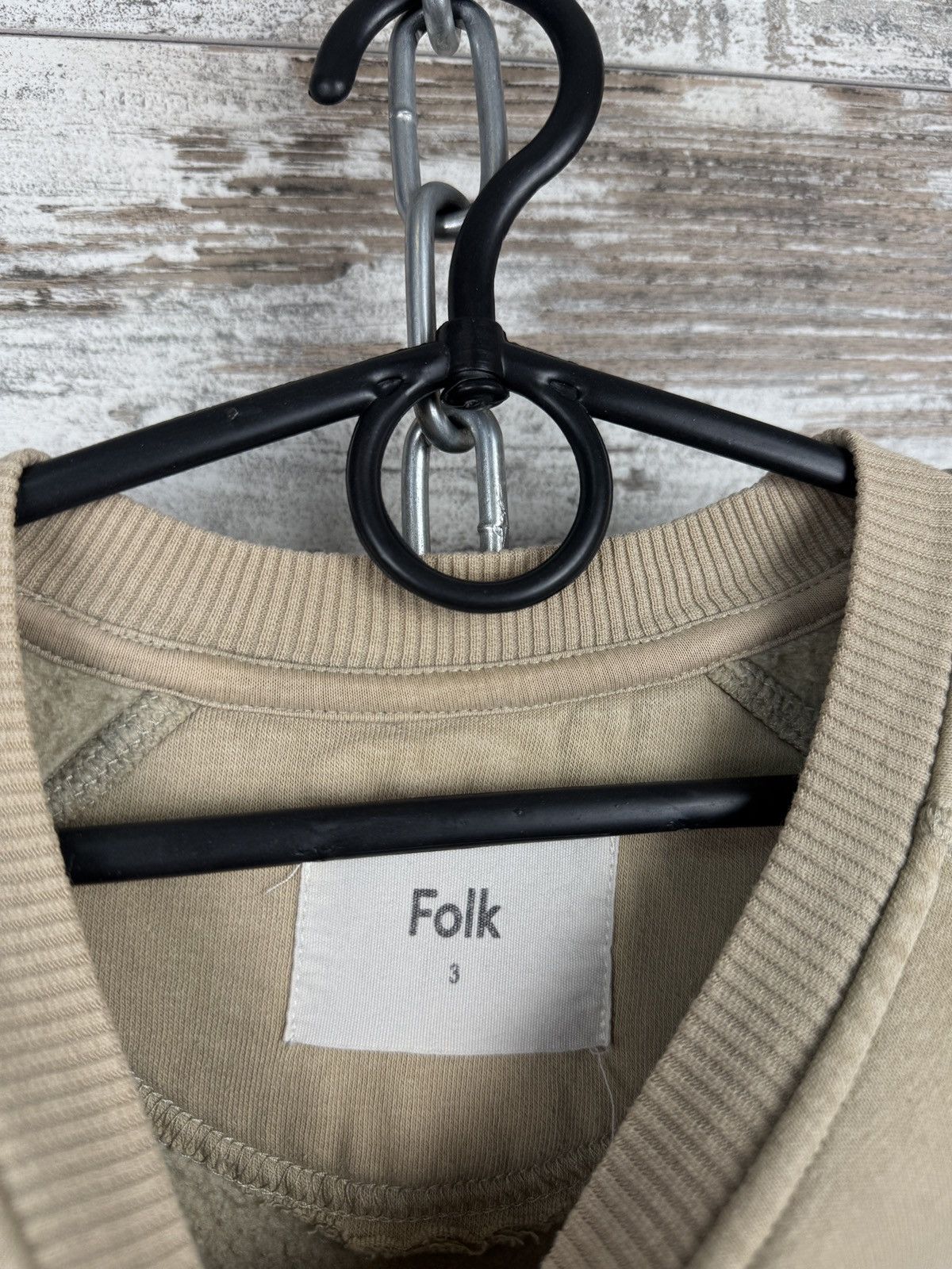Folk Mens Folk Sweatshirt vintage rare logo beige size M luxury Size US M / EU 48-50 / 2 - 6 Thumbnail