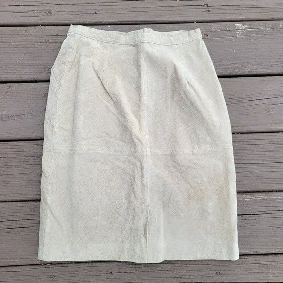Vintage Vintage 90s y2k Bratz Tan Suede Leather High Waisted Midi Le Size 28" / US 6 / IT 42 - 2 Thumbnail