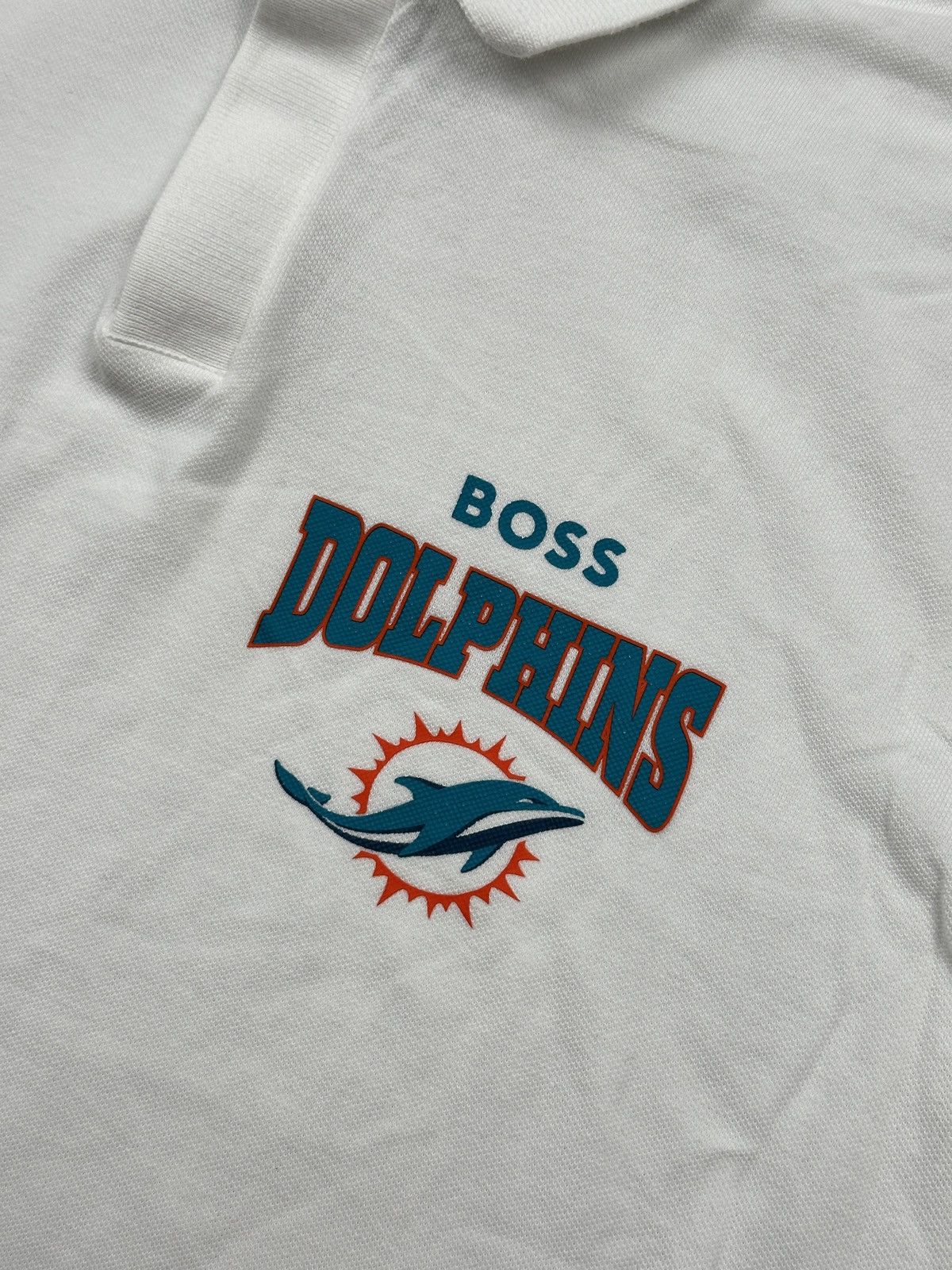 Hugo Boss Vintage Hugo Boss x NFL Miami Dolphins Polo Shirt White L Size US L / EU 52-54 / 3 - 7 Thumbnail