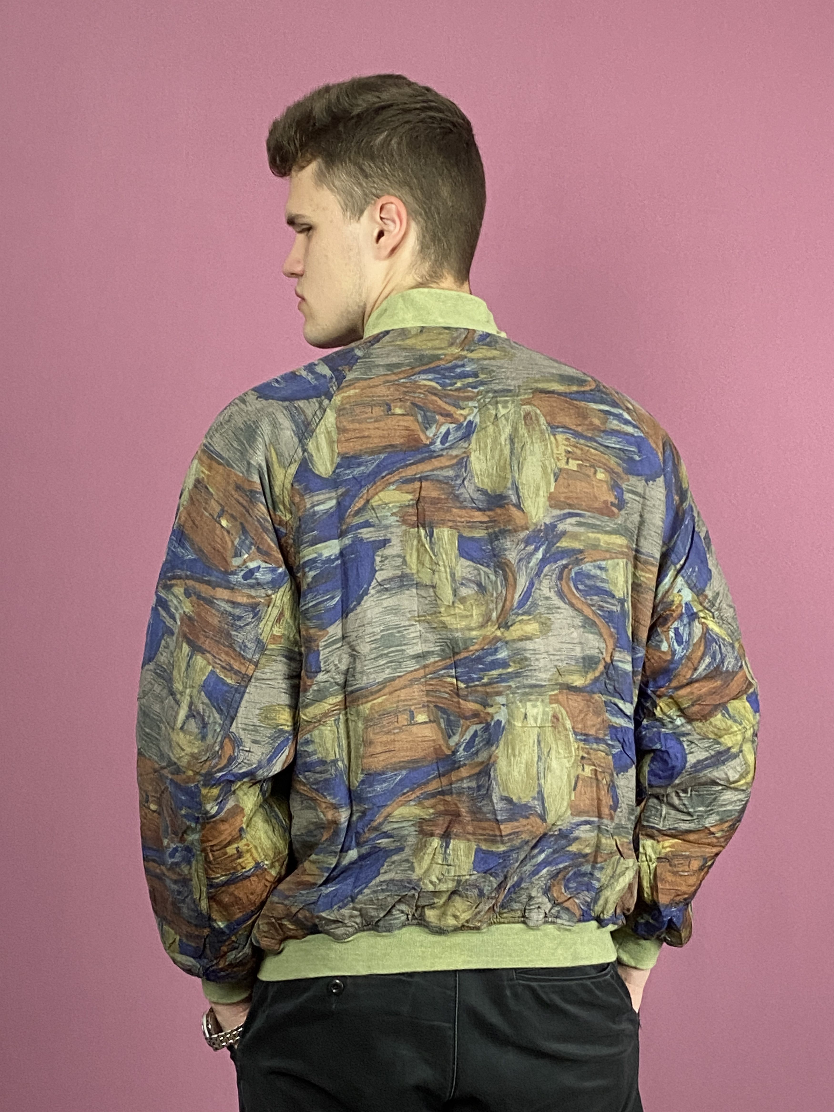 Vintage 90s Silin Vintage Men's Bomber Jacket - L Silk Camo Size US L / EU 52-54 / 3 - 3 Thumbnail