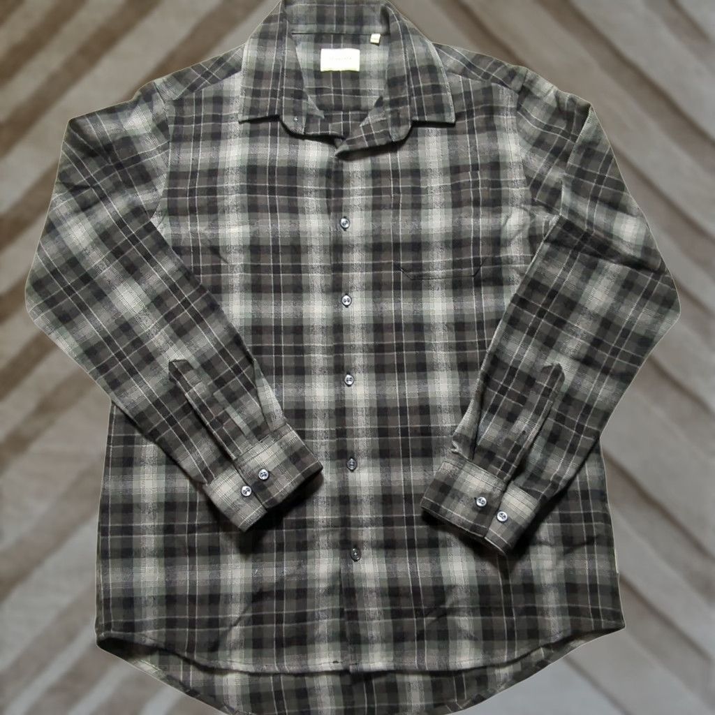 Vintage 7Diamonds Flannel Shirt Men M Grey Black Plaid Wool Blend EUC Button-Up Pocket Chest 7Diamonds Logo Size US M / EU 48-50 / 2 - 1 Thumbnail