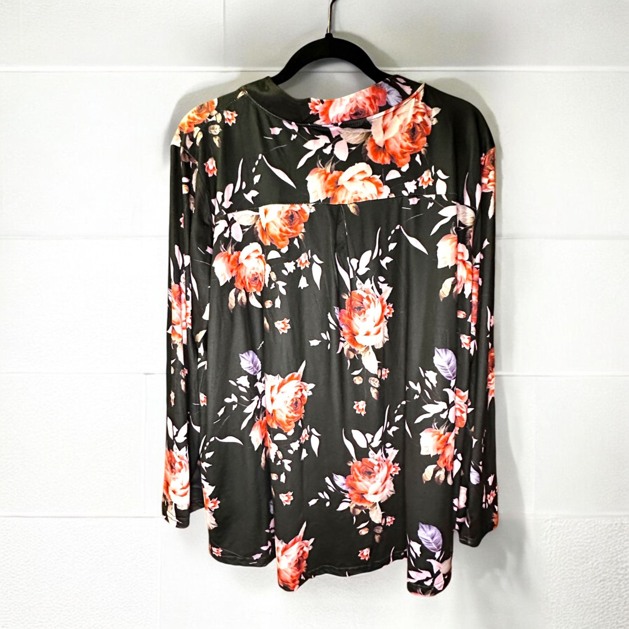 Other Amclos Womens Floral Long Sleeve Top 2XL Flowing Tab Sleeve Size XXL / US 16-18 / IT 52-54 - 2 Thumbnail