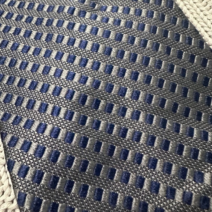 Faconnable Faconnable navy and silver woven basketweave silk tie Size ONE SIZE - 2 Thumbnail