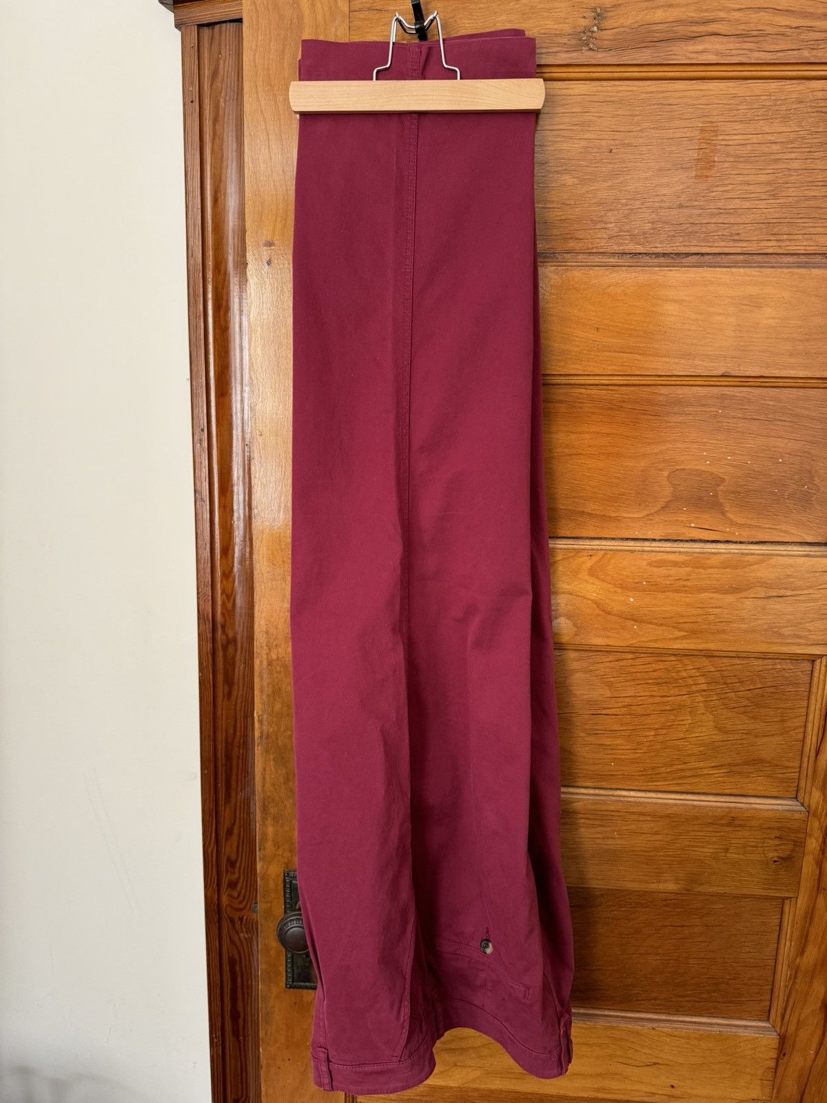 Image of Kenzo Pleated Cotton Blend Twill Chinos Maroon NWOT Size 34 in Red, Men's