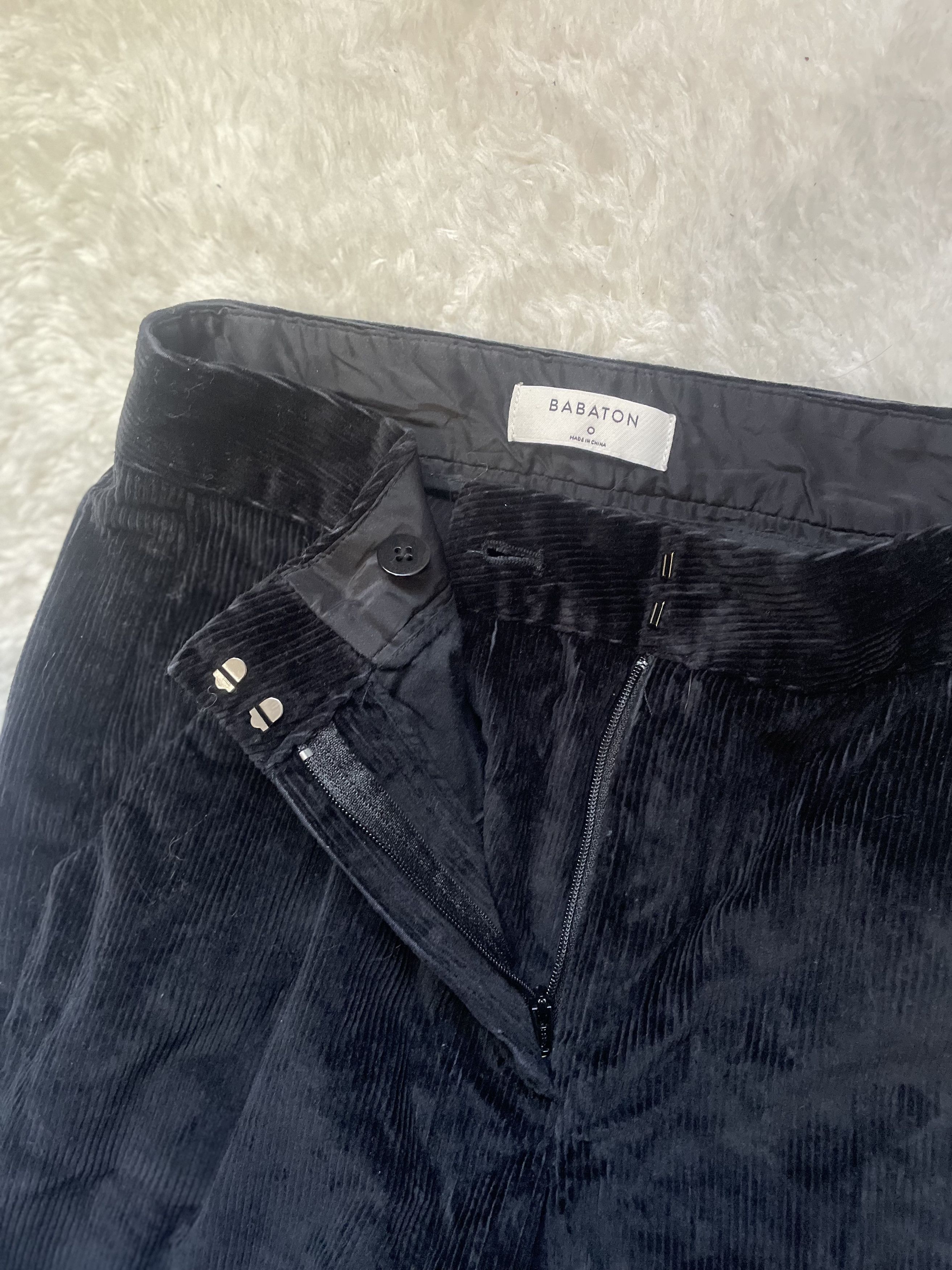 Aritzia Black Corduroy Wide Leg Pants Size 25" / US 0 / IT 36 - 4 Thumbnail