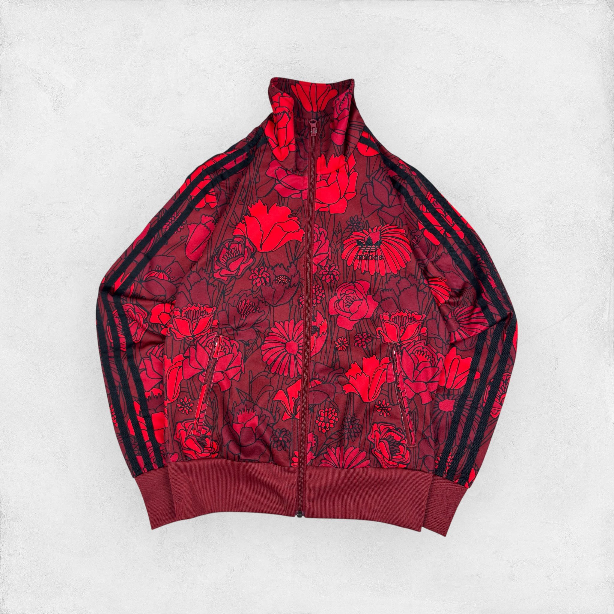Adidas Adidas Originals Firebird Women's Red Floral Track Jacket S Size S / US 4 / IT 40 - 2 Thumbnail
