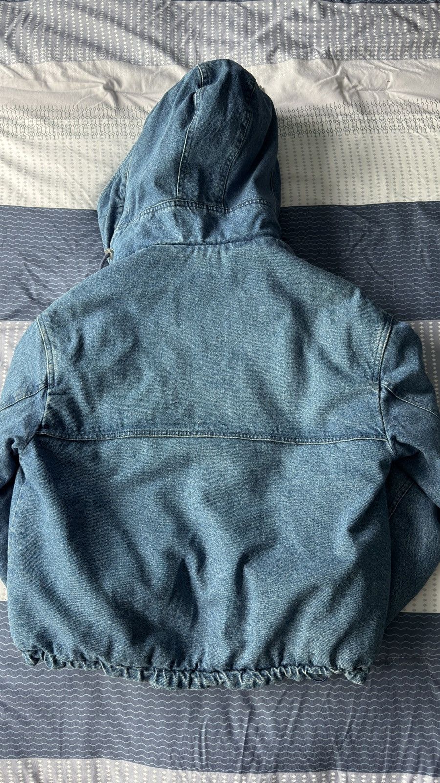 Bershka Denim Sherpa-Lined Hooded Jacket Size S / US 4 / IT 40 - 2 Thumbnail