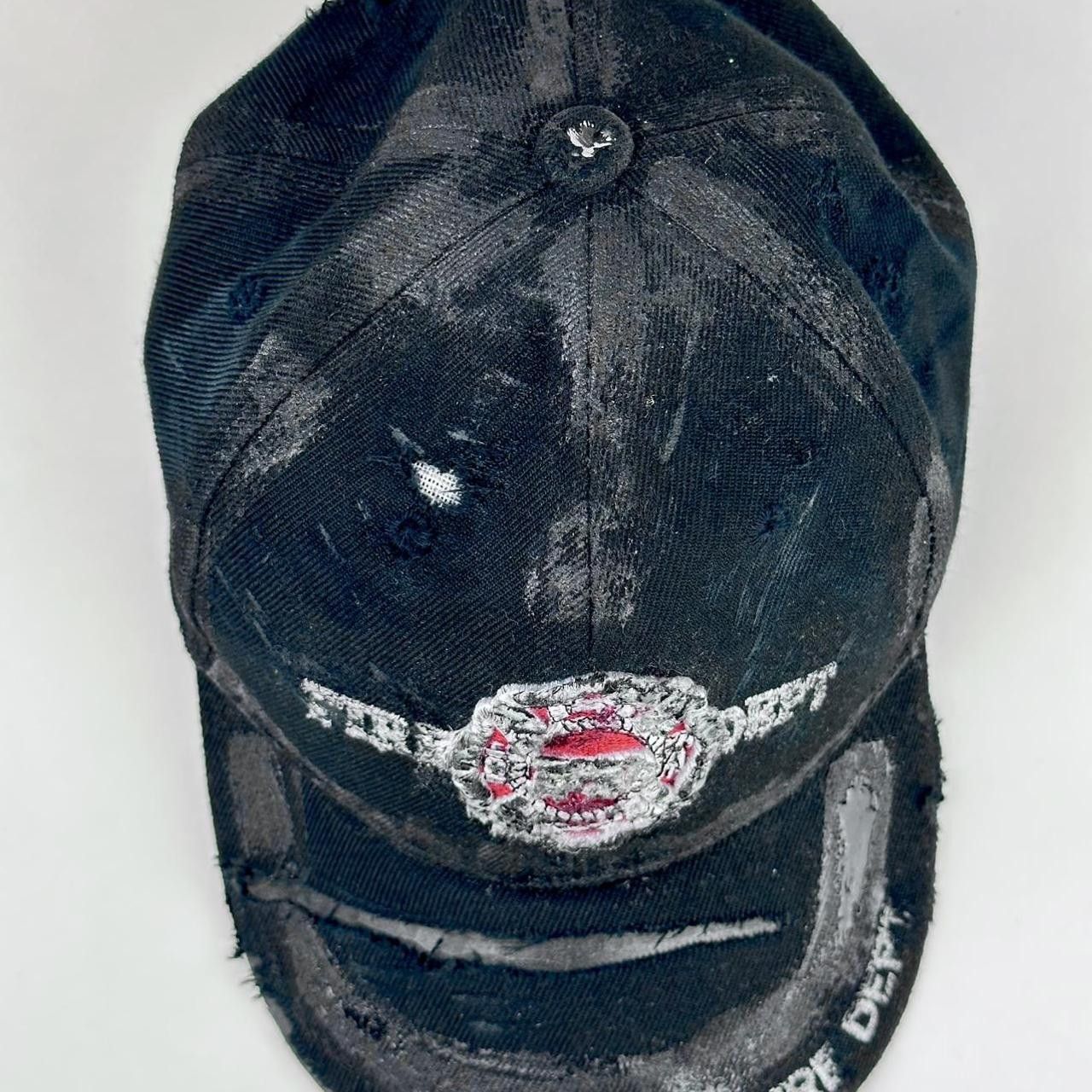 Other ASTROBOI* 'Fire Dept.' Black Distressed Rhinestone Hat Size ONE SIZE - 4 Thumbnail