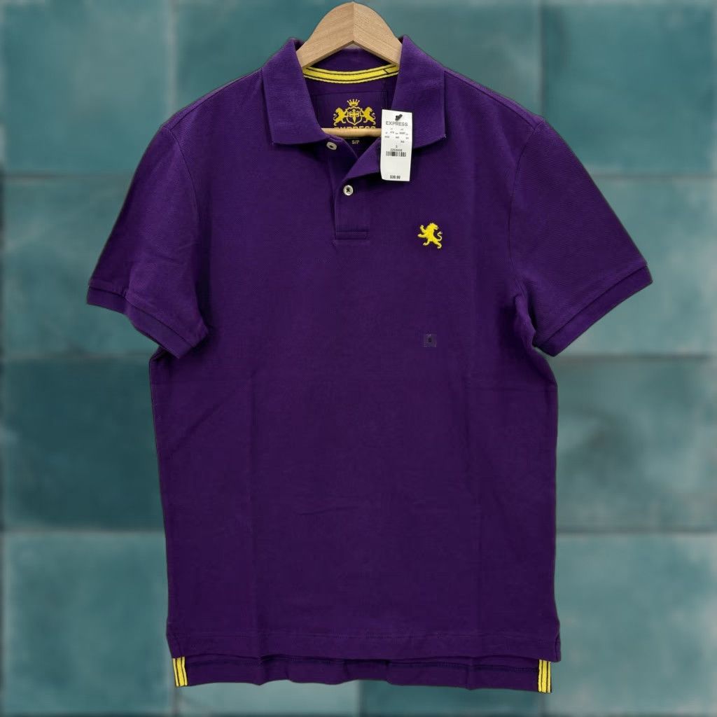 Express Express Polo Shirt Mens Small Purple Pique 100% Cotton Lion Logo Tagless Preppy Shirt Size US S / EU 44-46 / 1 - 1 Thumbnail