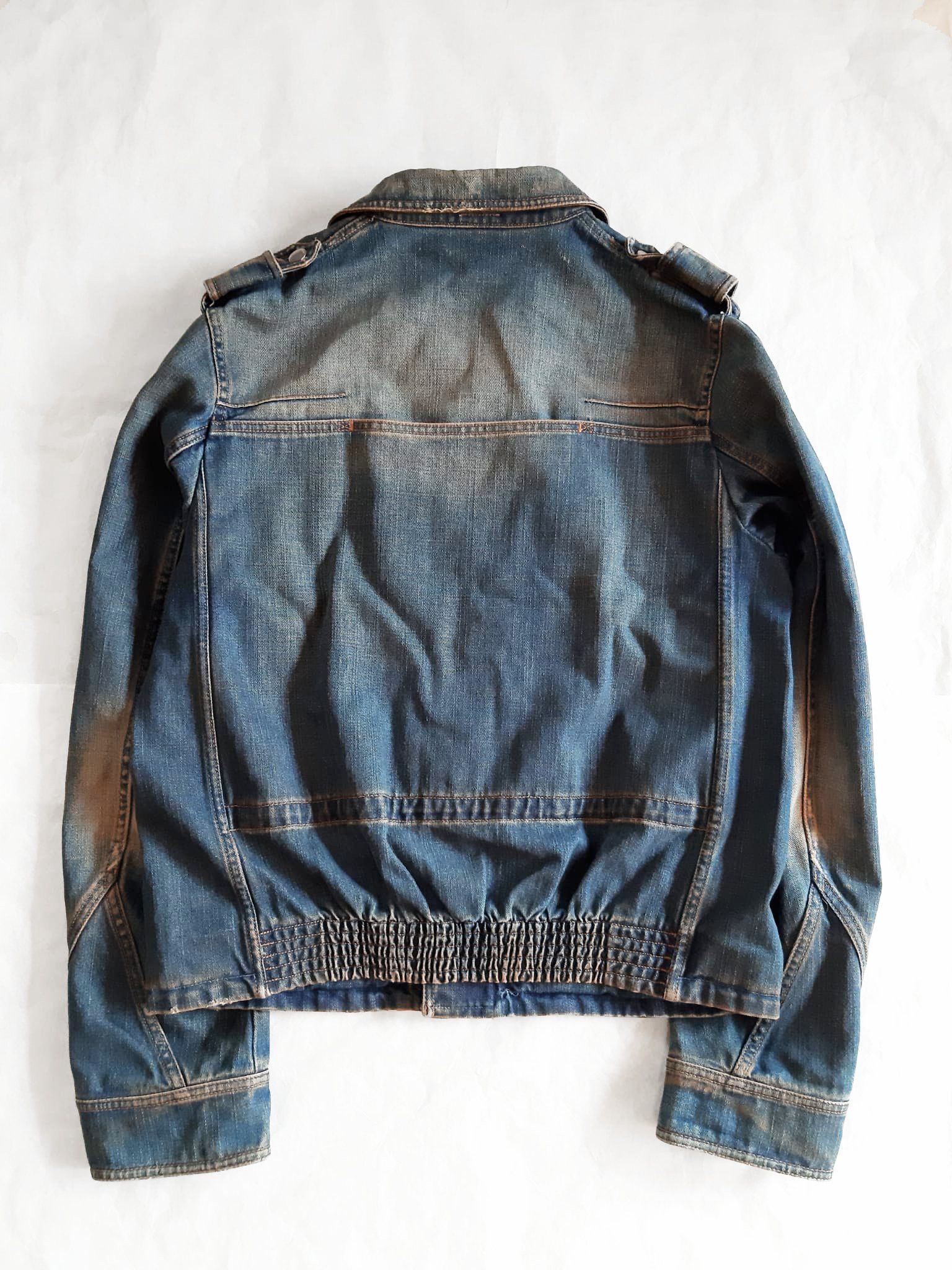 Dior Hedi Slimane SS 2005 Beck Orange Overdyed Denim military Jacket Grailed