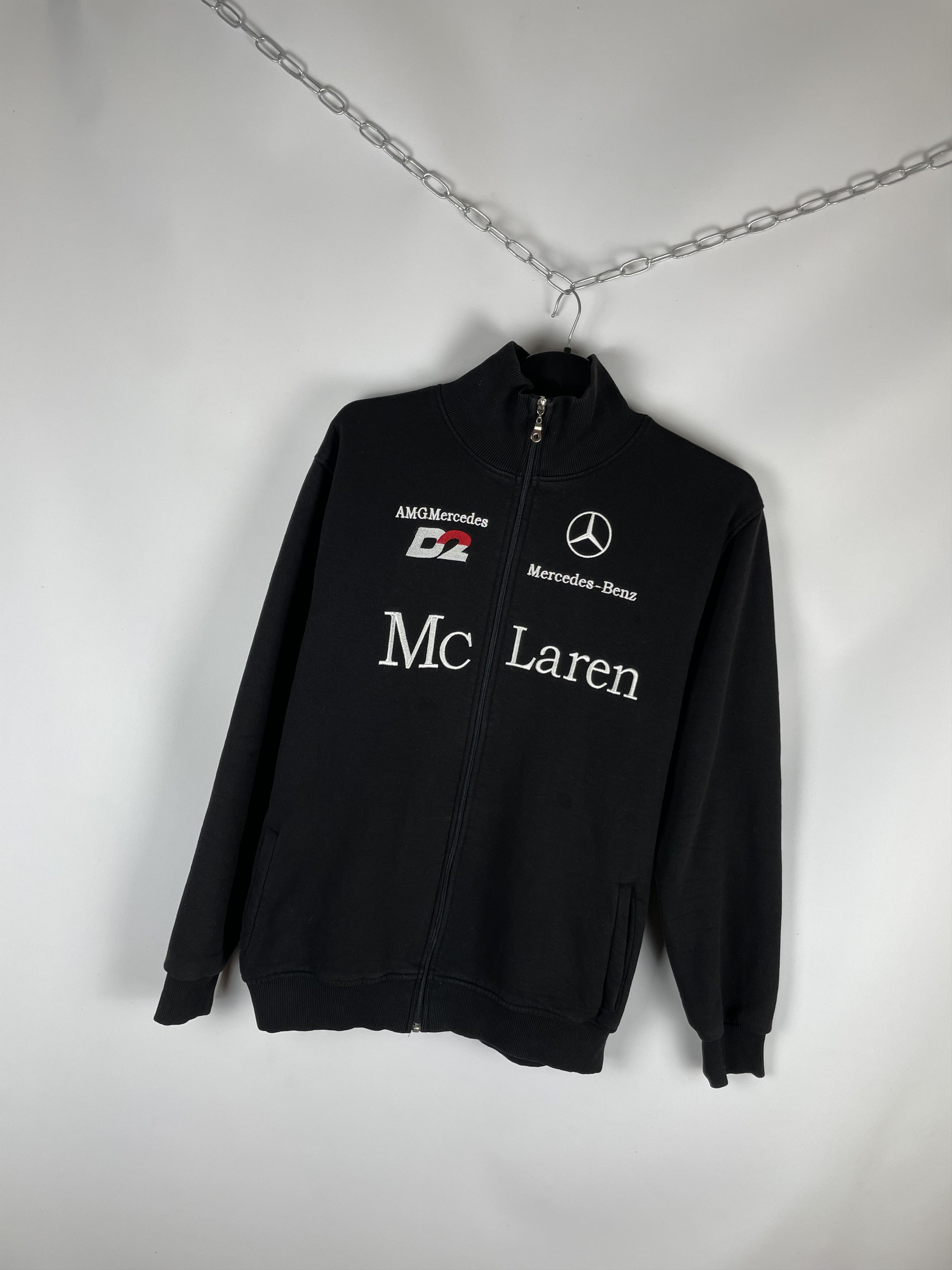 Mercedes-Benz Vintage F1 McLaren Mercedes Benz AMG Zip Sweatshirt Size US XL / EU 56 / 4 - 2 Thumbnail