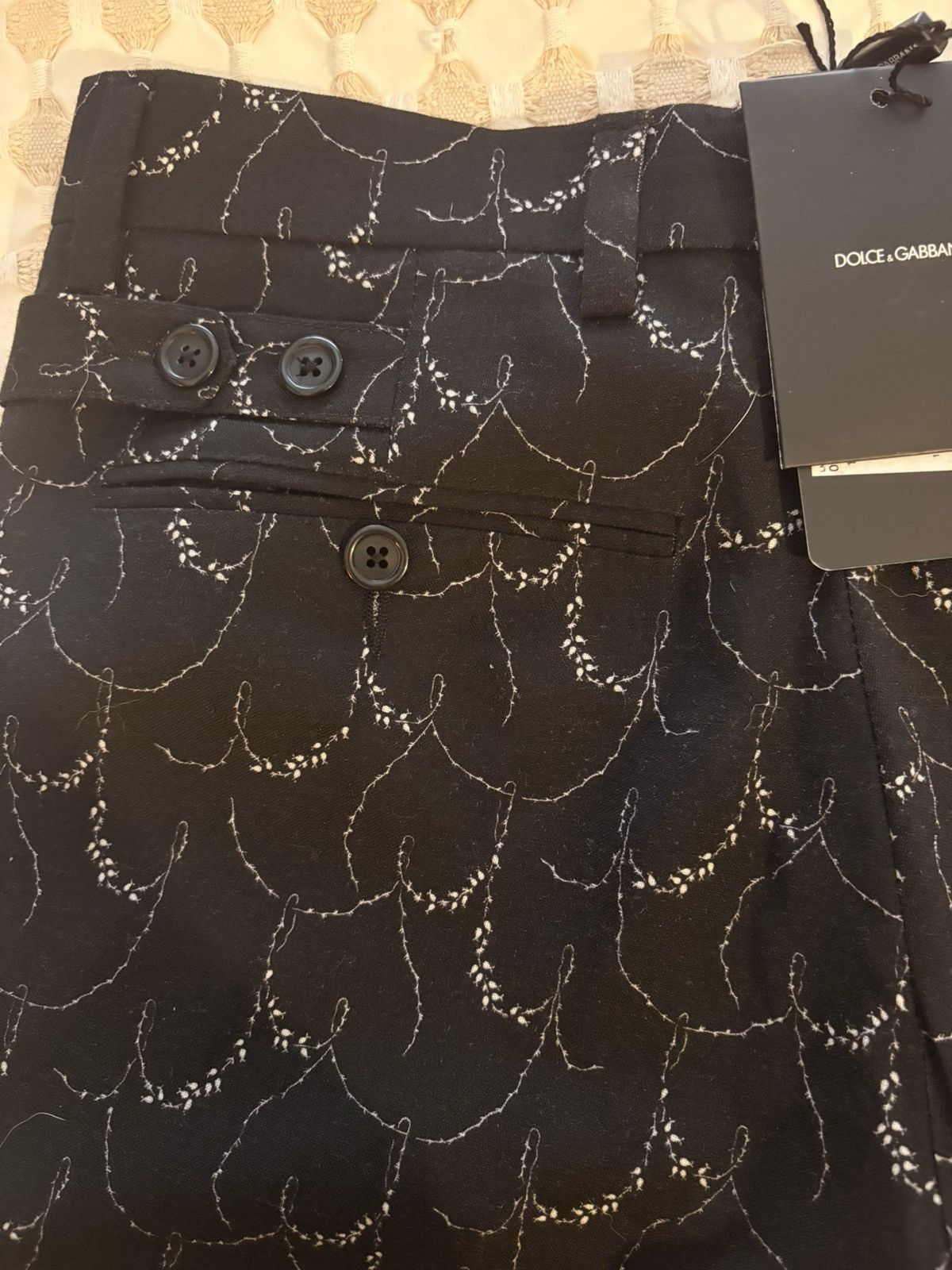 Dolce & Gabbana Dolce & Gabbana Embroidered Wool Pants Size US 28 / EU 44 - 7 Thumbnail