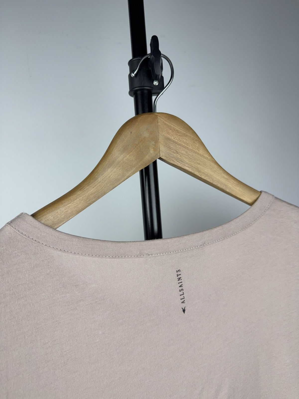 Allsaints Avant Garde Luxury AllSaints Soft Blush Pink Cotton T-Shirt Size L / US 10 / IT 46 - 9 Thumbnail