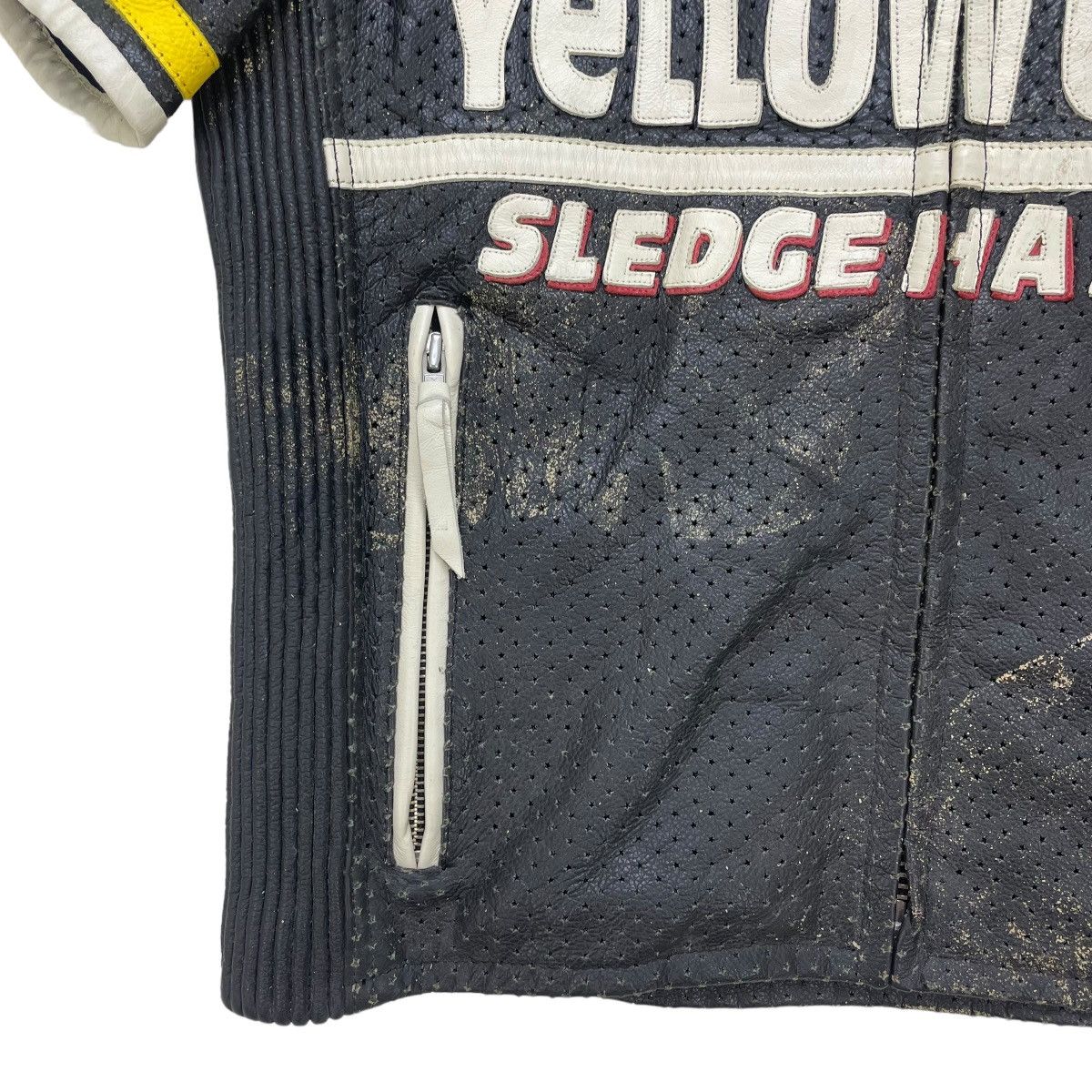 Japanese Brand Black Running Racing Yellowcorn GenuineLeather Short Sleeve Size US L / EU 52-54 / 3 - 5 Thumbnail