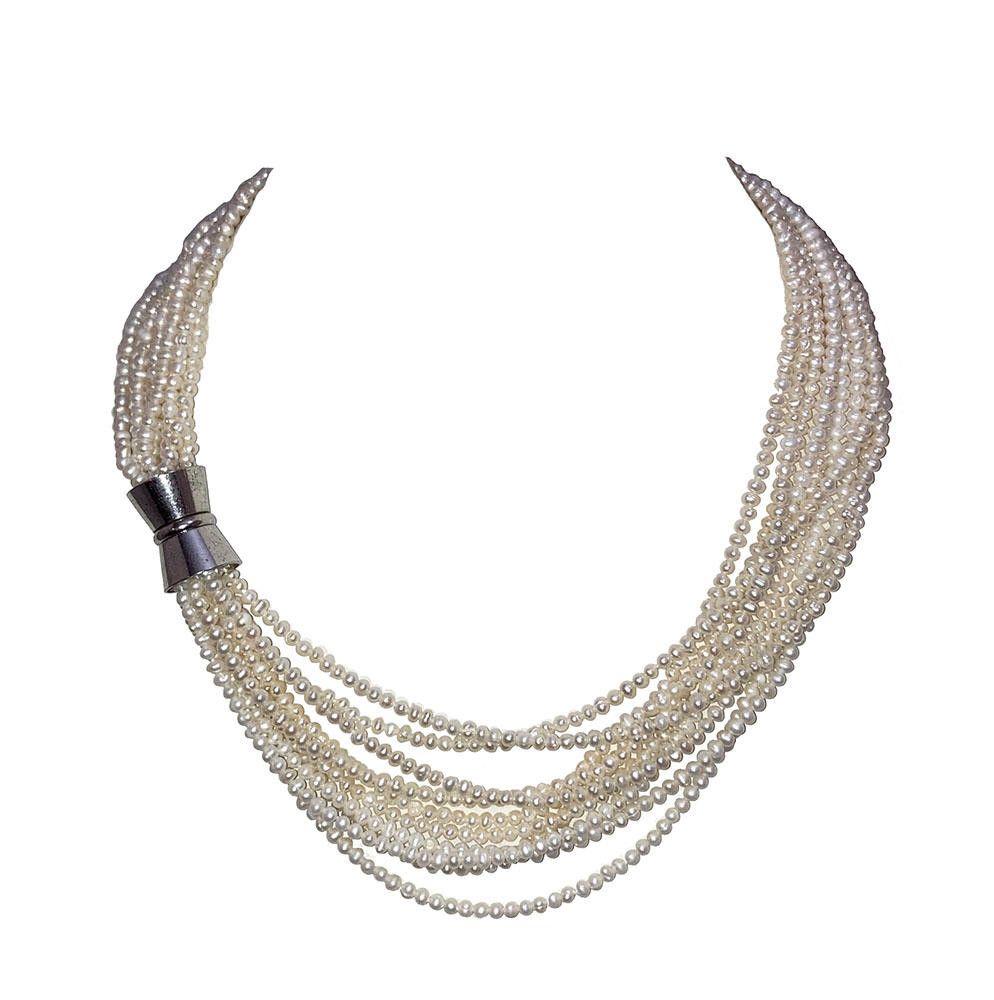 Designer Multi Strand Freshwater Pearl Torsade Necklace Size ONE SIZE - 1 Thumbnail