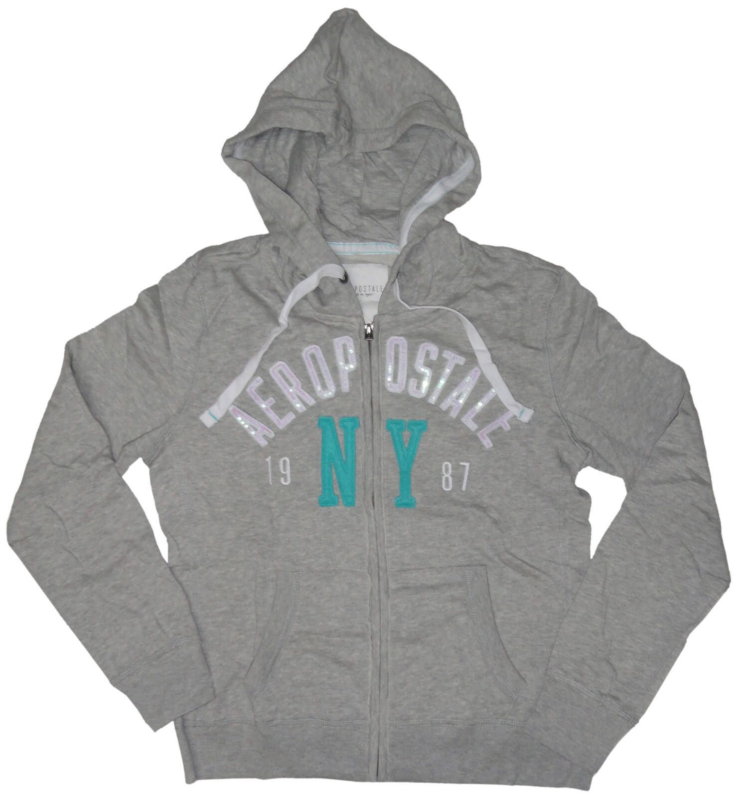 Aeropostale Aeropostale Womens Full Zip Hoodie New York NWT Grey XL Size XL / US 12-14 / IT 48-50 - 1 Thumbnail