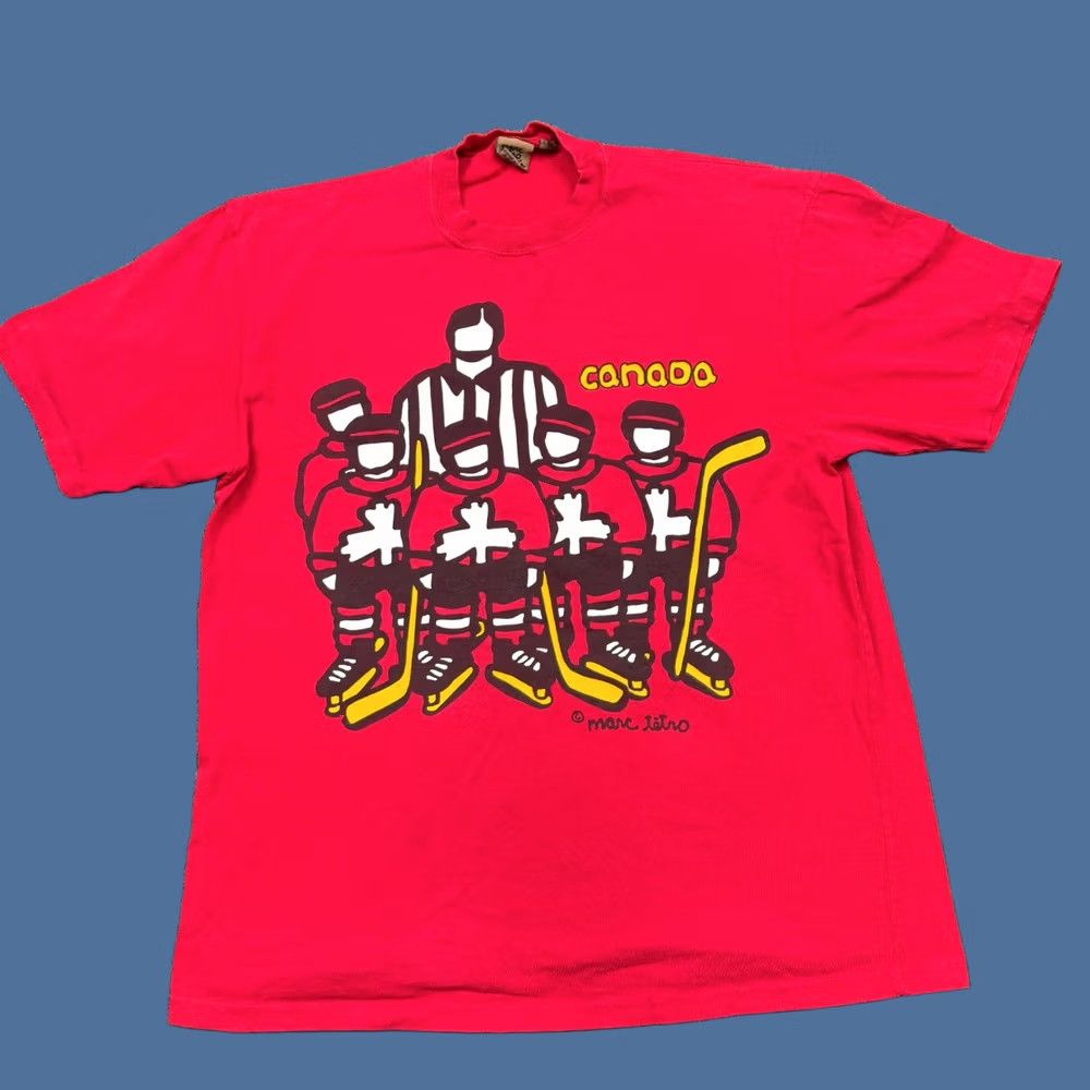 Marcs VINTAGE Marc Tetro Shirt Size XL Red Graphic Canada T Tee 90s Short Sleeve Men's Size US XL / EU 56 / 4 - 1 Thumbnail