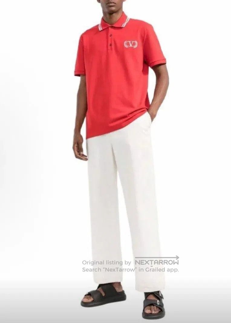 Valentino Valentino Logo embroidered short-sleeved polo shirt Size US XXL / EU 58 / 5 - 2 Thumbnail