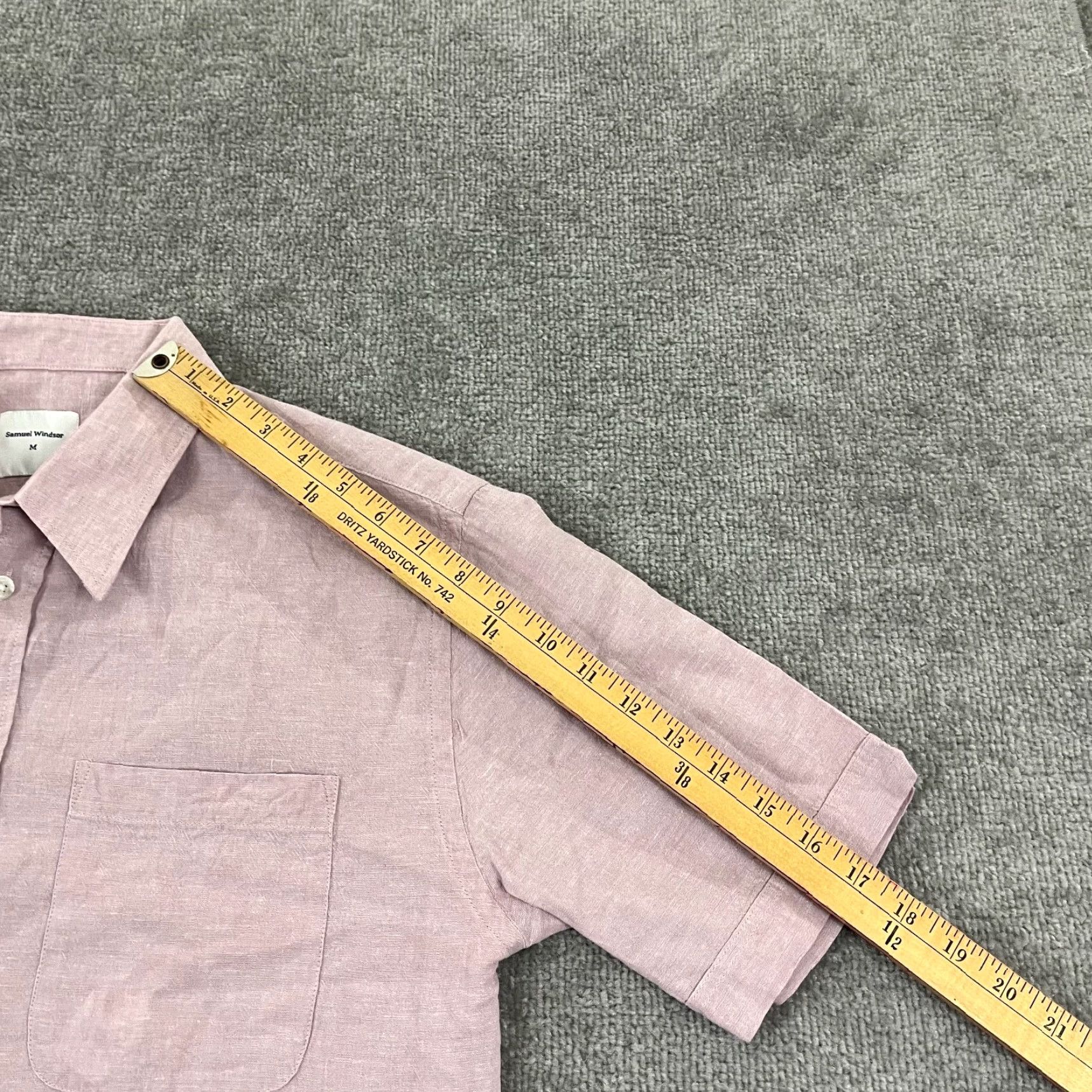 Vintage Samuel Windsor Shirt Mens Medium Pale Pink Linen Blend Button Up Casual Preppy Size US M / EU 48-50 / 2 - 7 Thumbnail