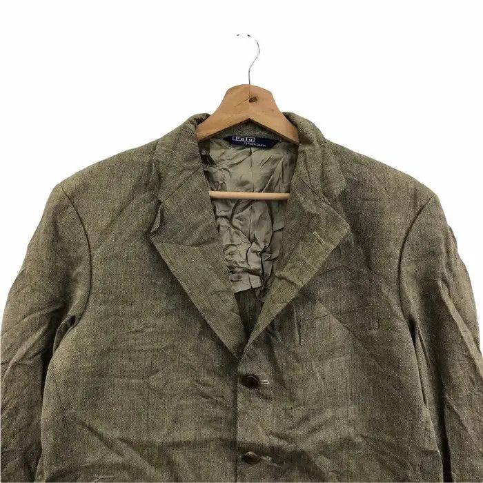 Polo Ralph Lauren Vintage POLO RALPH LAUREN 3 Button Herringbone Blazer Coat Size 46R - 2 Thumbnail