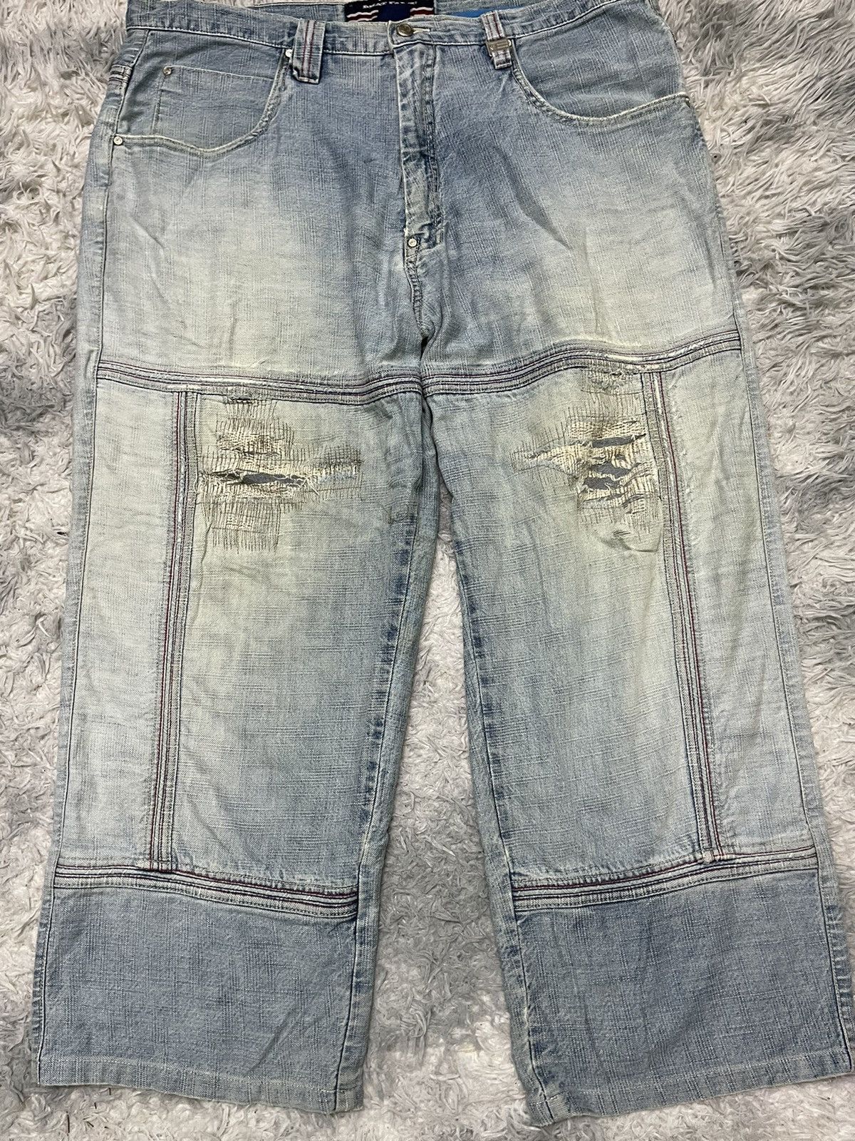 Phat Farm 2000s PHAT FARM BAGGY PANT STYLE DISTRESSED Size US 40 / EU 56 - 3 Thumbnail