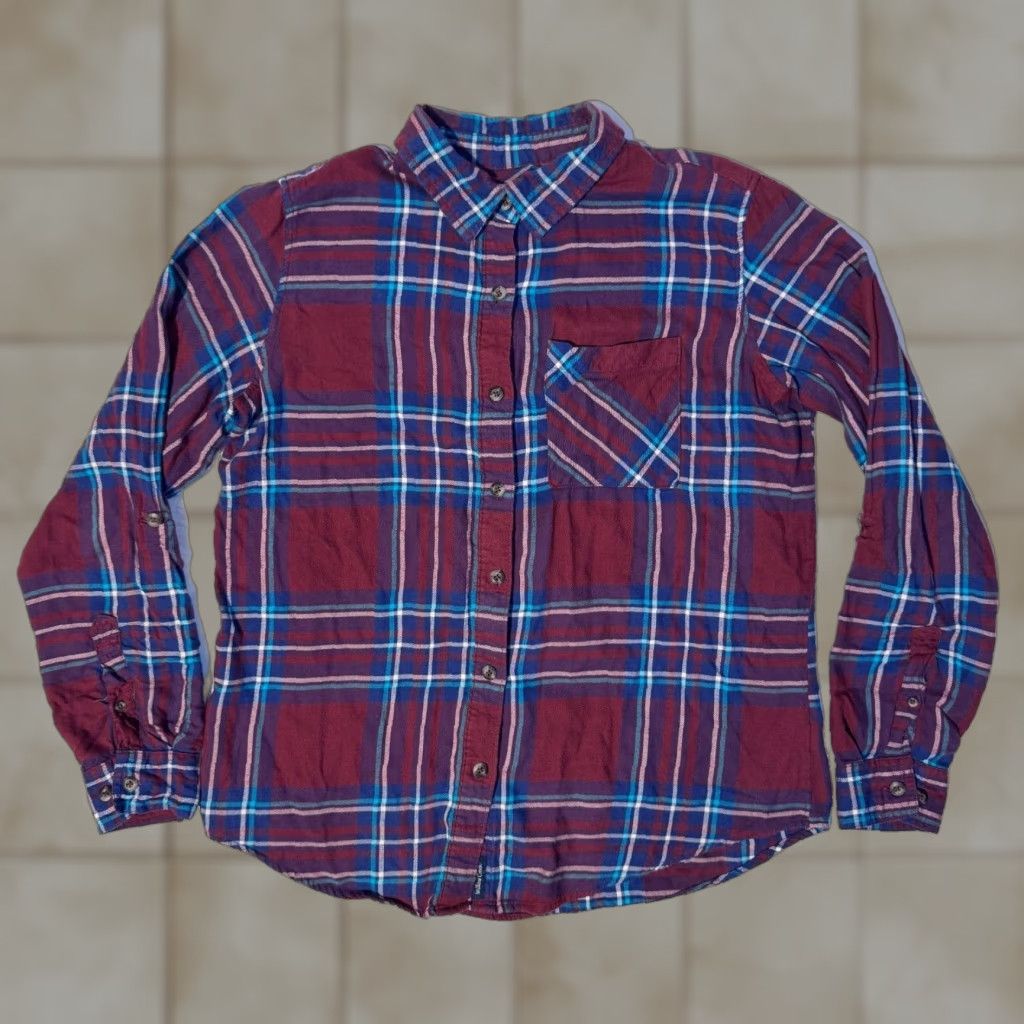 Vintage Magellan Shirt Plaid Button-Up Long Sleeve Classic Fit M Women Red Blue Maroon & Blue Plaid Shirt Size M / US 6-8 / IT 42-44 - 1 Thumbnail