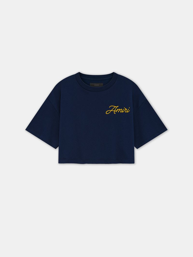 Amiri o1s1wg110126 Dreamers Cropped T-Shirt in Blue Size M / US 6-8 / IT 42-44 - 1 Thumbnail